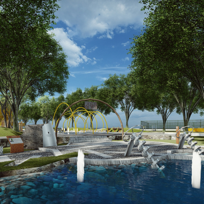  现代儿童活动乐园su模型 