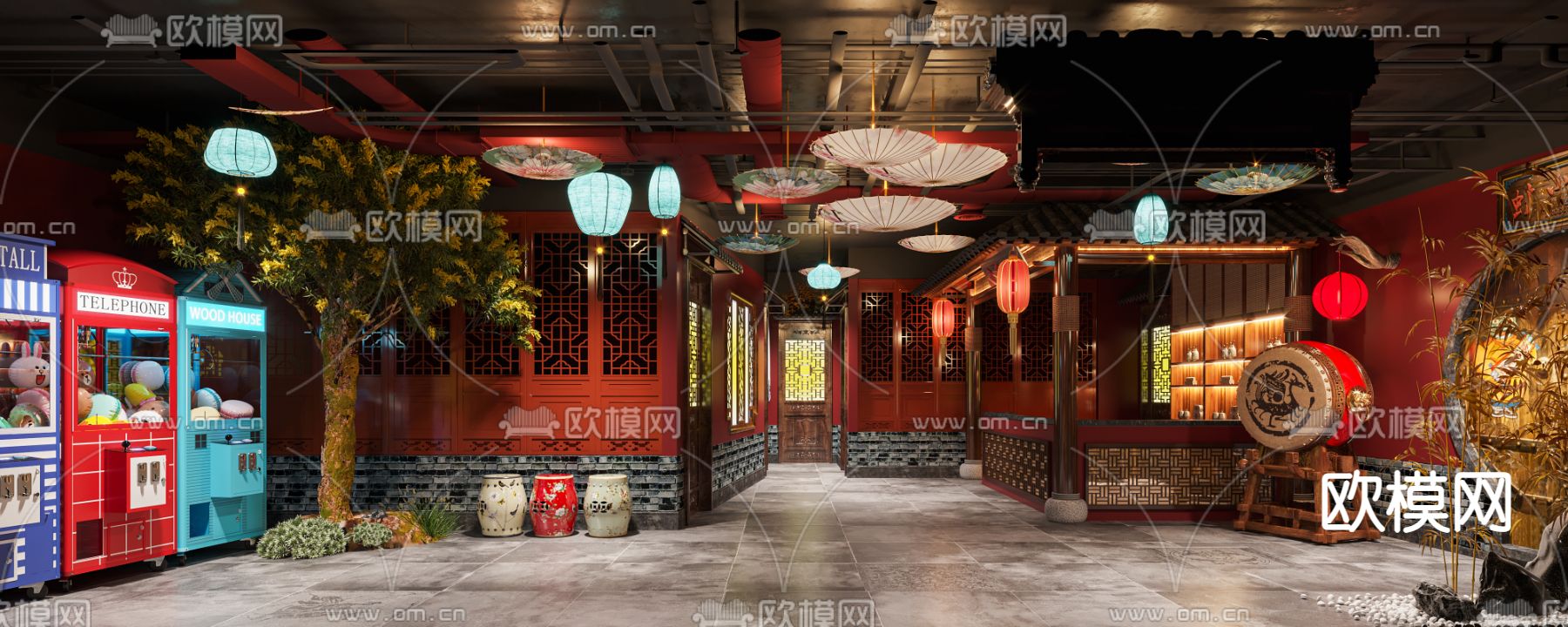 新中式密室逃脱3d模型下载（渲染图1）