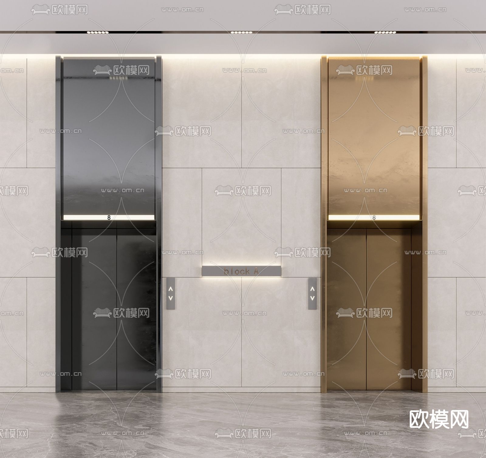 现代电梯门su模型