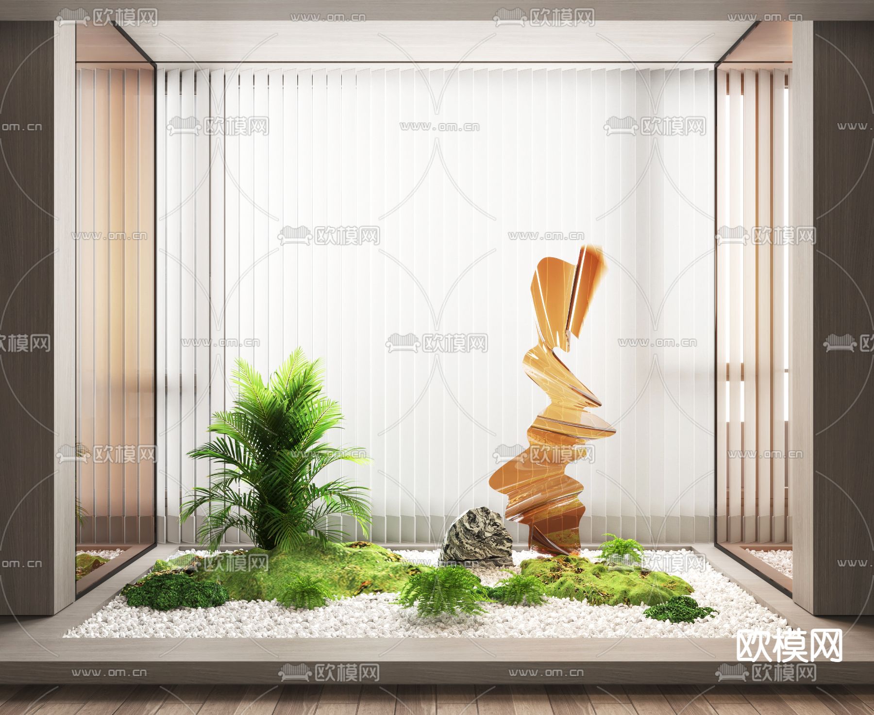 绿植景观 艺术玻璃雕塑 梦幻帘3d模型下载_ID12134754_3dmax免费模型-欧模网