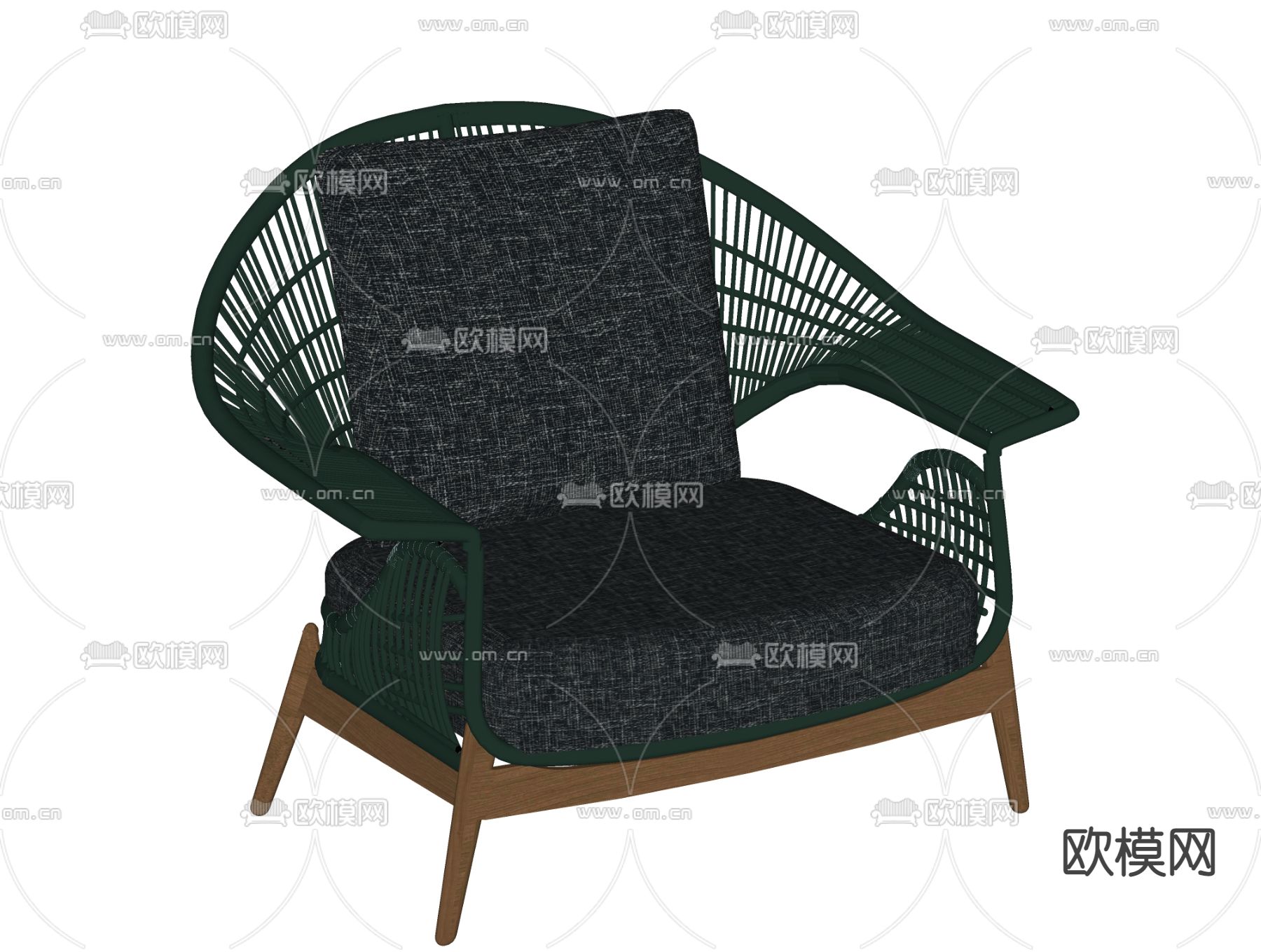 现代编织户外椅su模型下载（渲染图2）