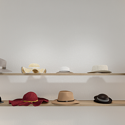  现代帽子 女士帽 牛仔帽su模型 