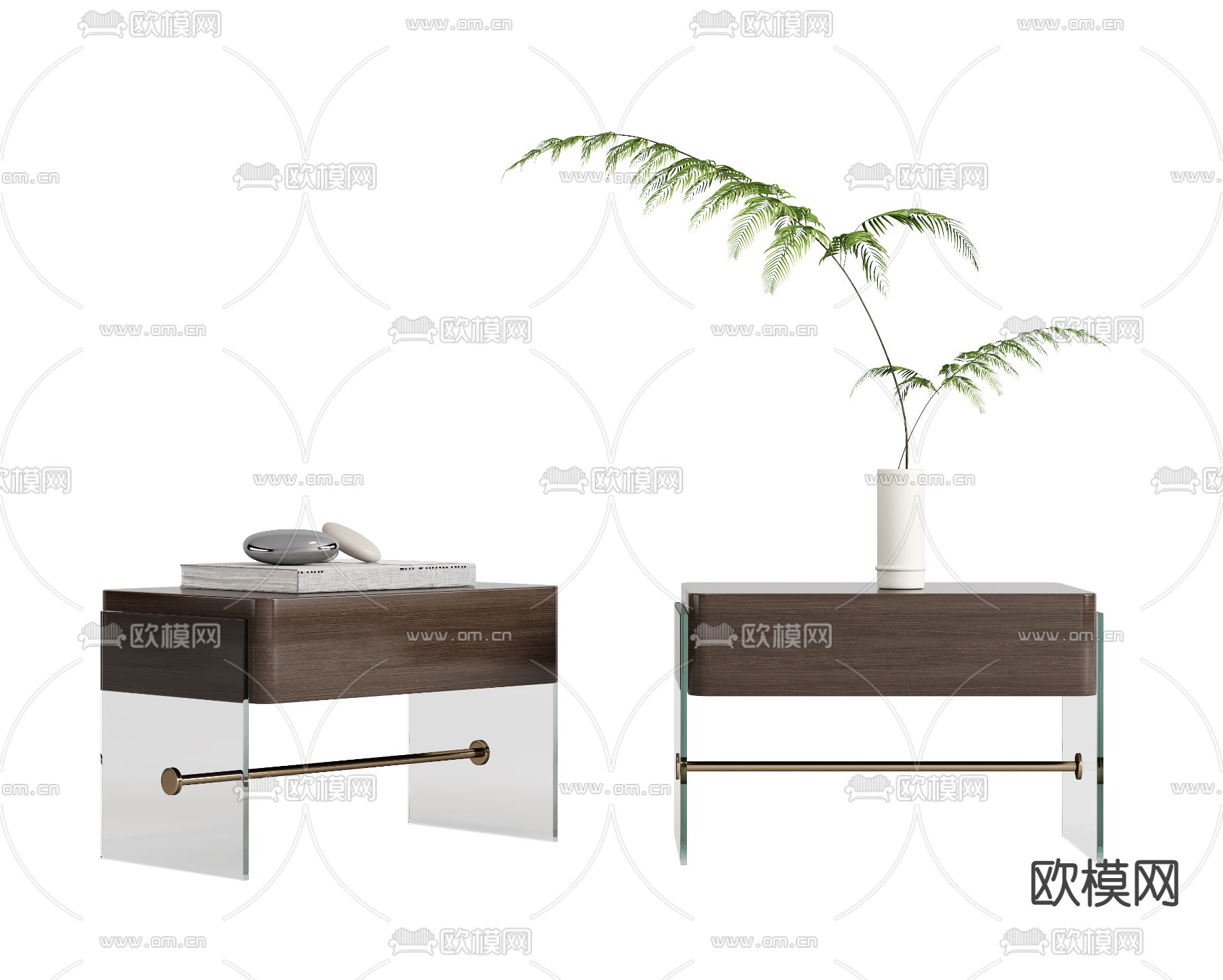 现代床头柜3d模型下载