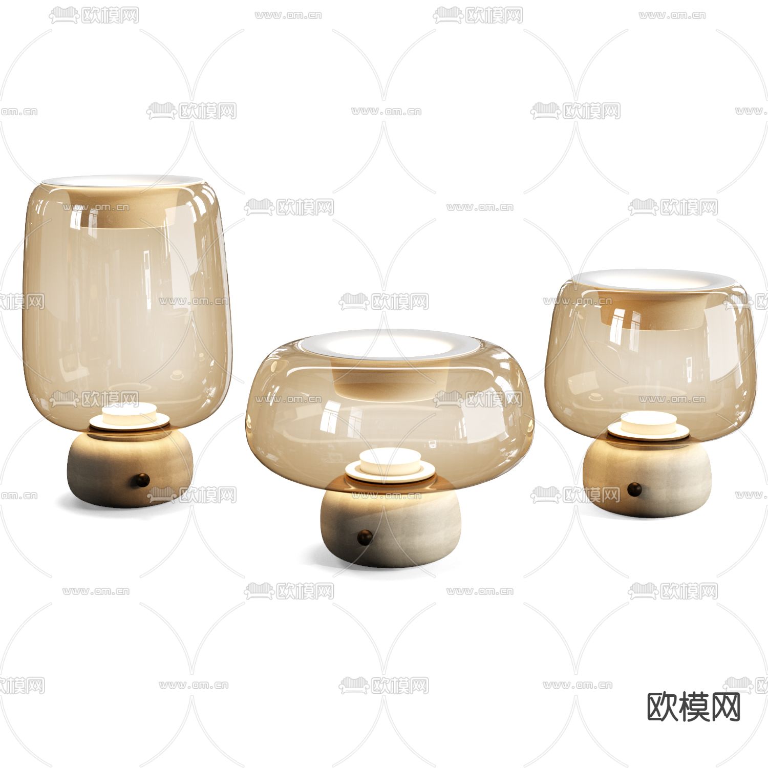 Flos 玻璃台灯3d模型下载