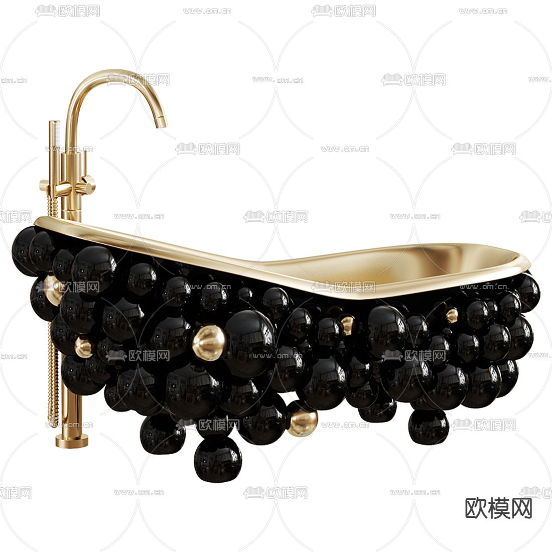 现代泡泡异形浴缸3d模型下载（渲染图2）