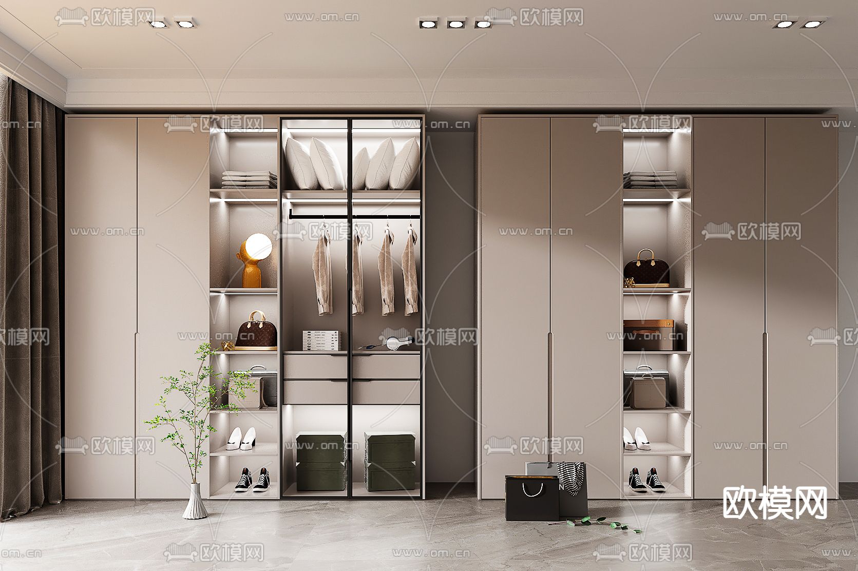 现代衣柜 衣橱3d模型下载