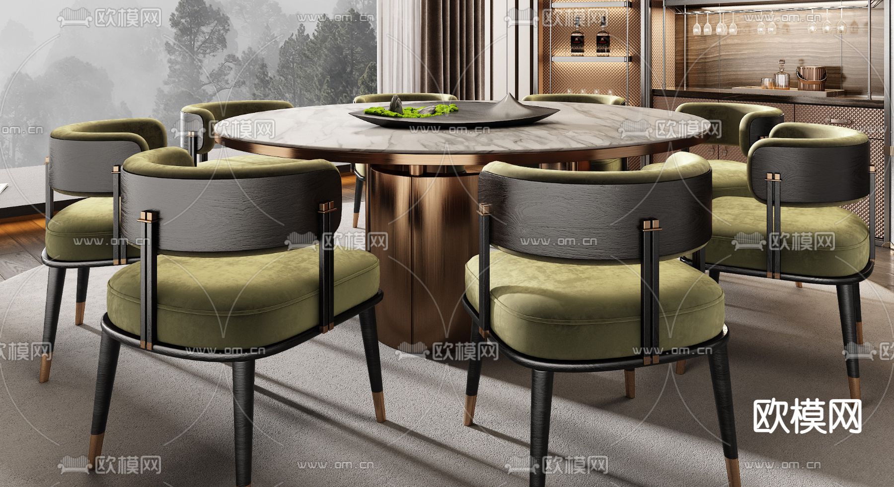 米洛提Minotti 餐厅3d模型
