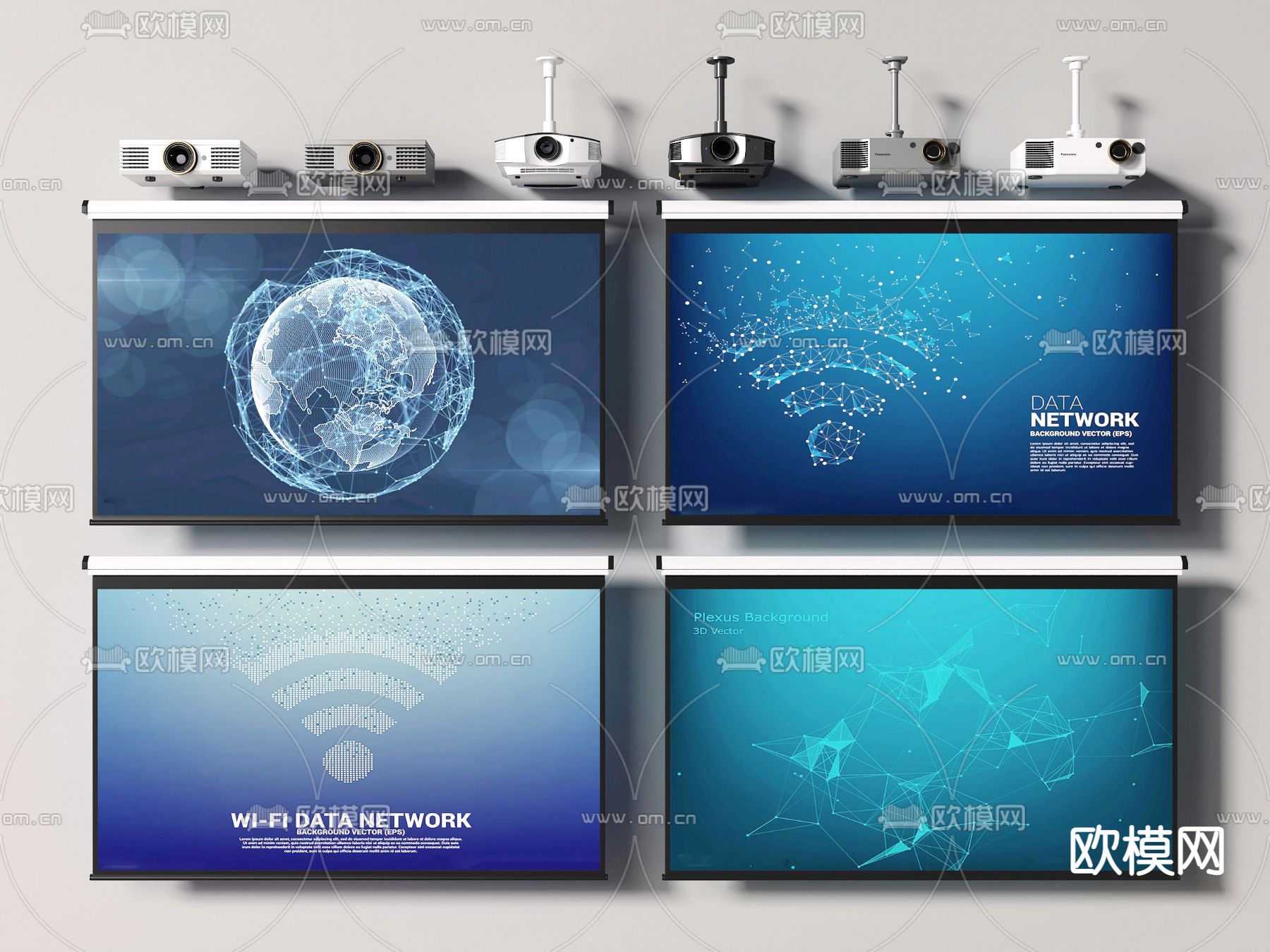 投影仪 投影幕布3d模型下载
