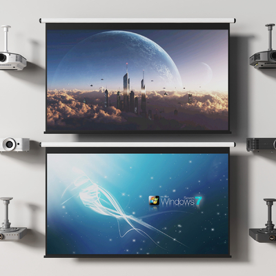  现代投影幕布 投影仪su模型 