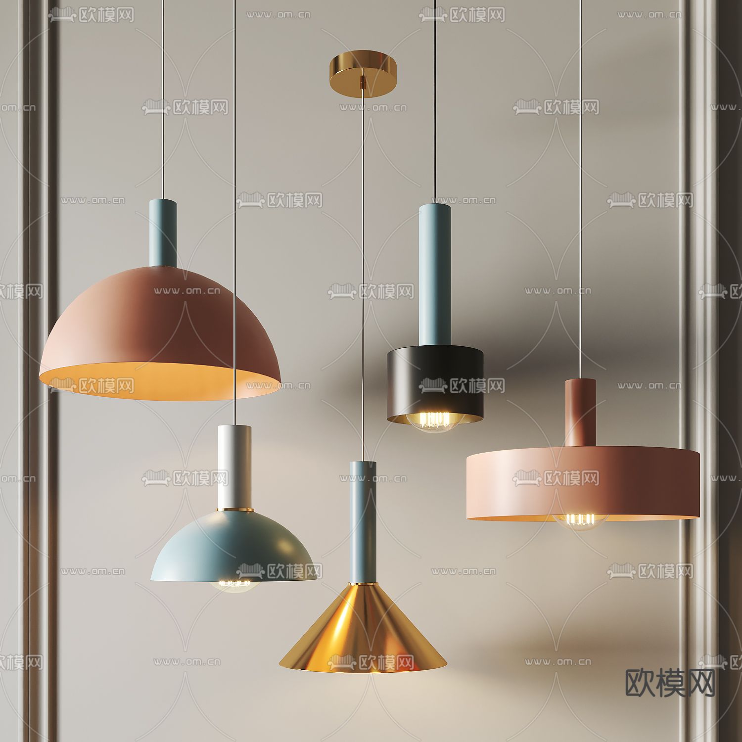 北欧吊灯su模型下载（渲染图1）