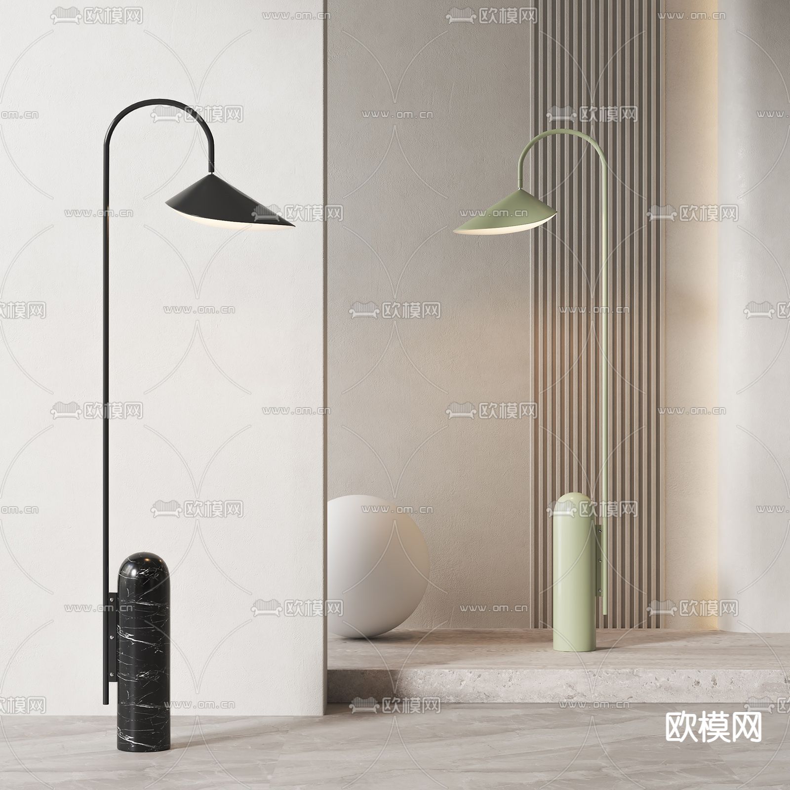 现代落地灯3d模型下载_ID12134815_3dmax免费模型-欧模网