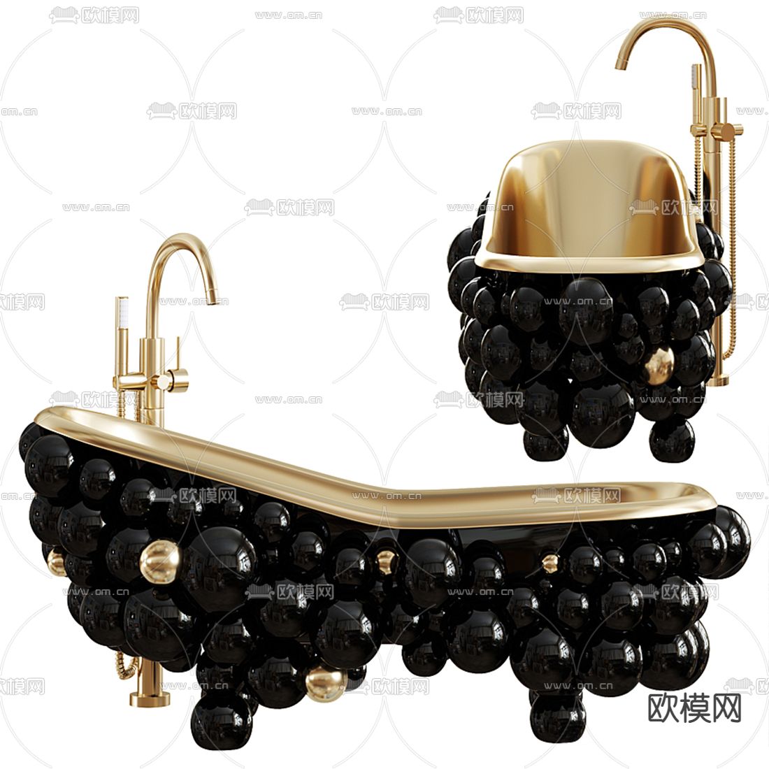 现代泡泡异形浴缸3d模型下载（渲染图3）