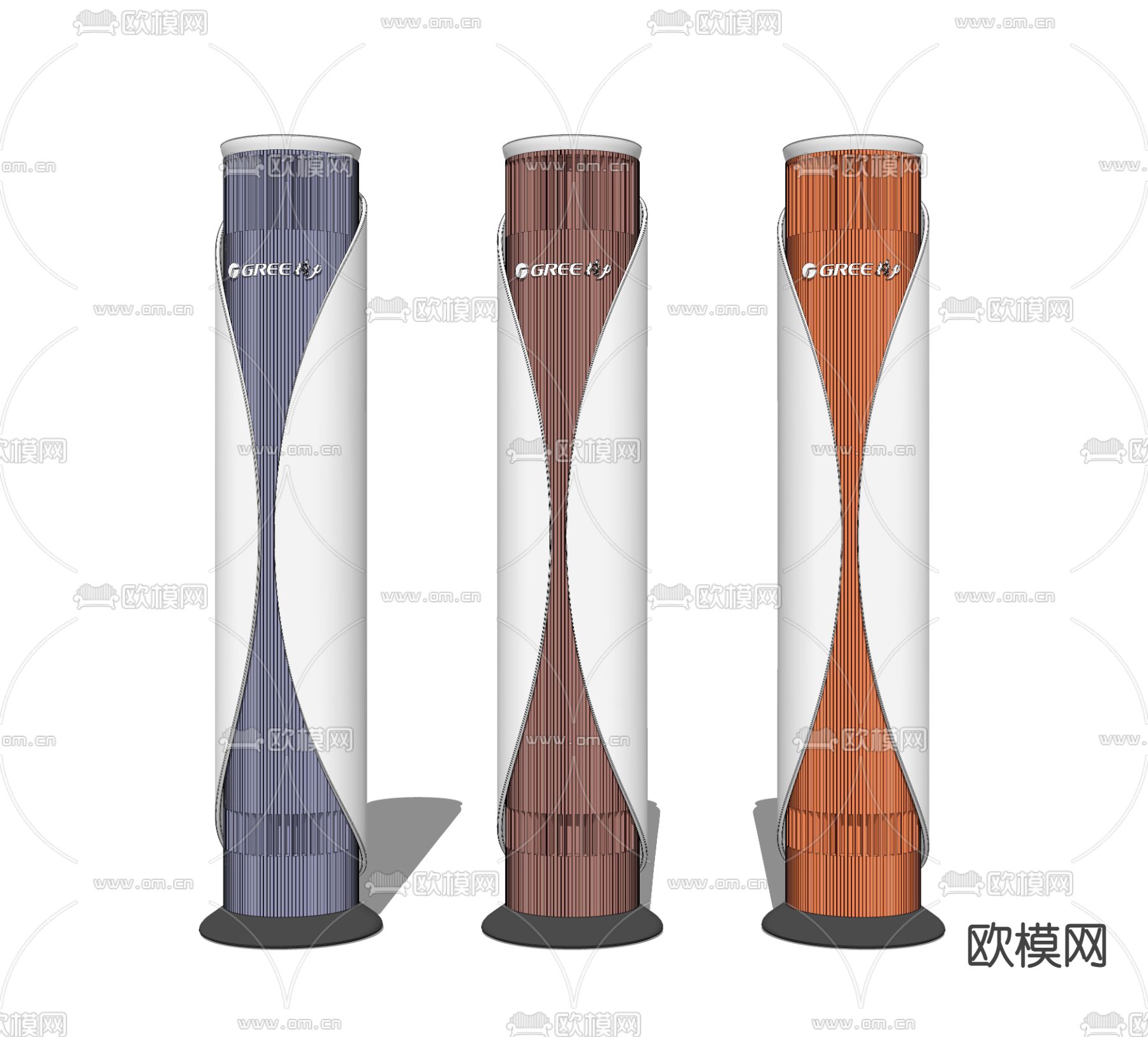 现代立式空调su模型下载（渲染图2）