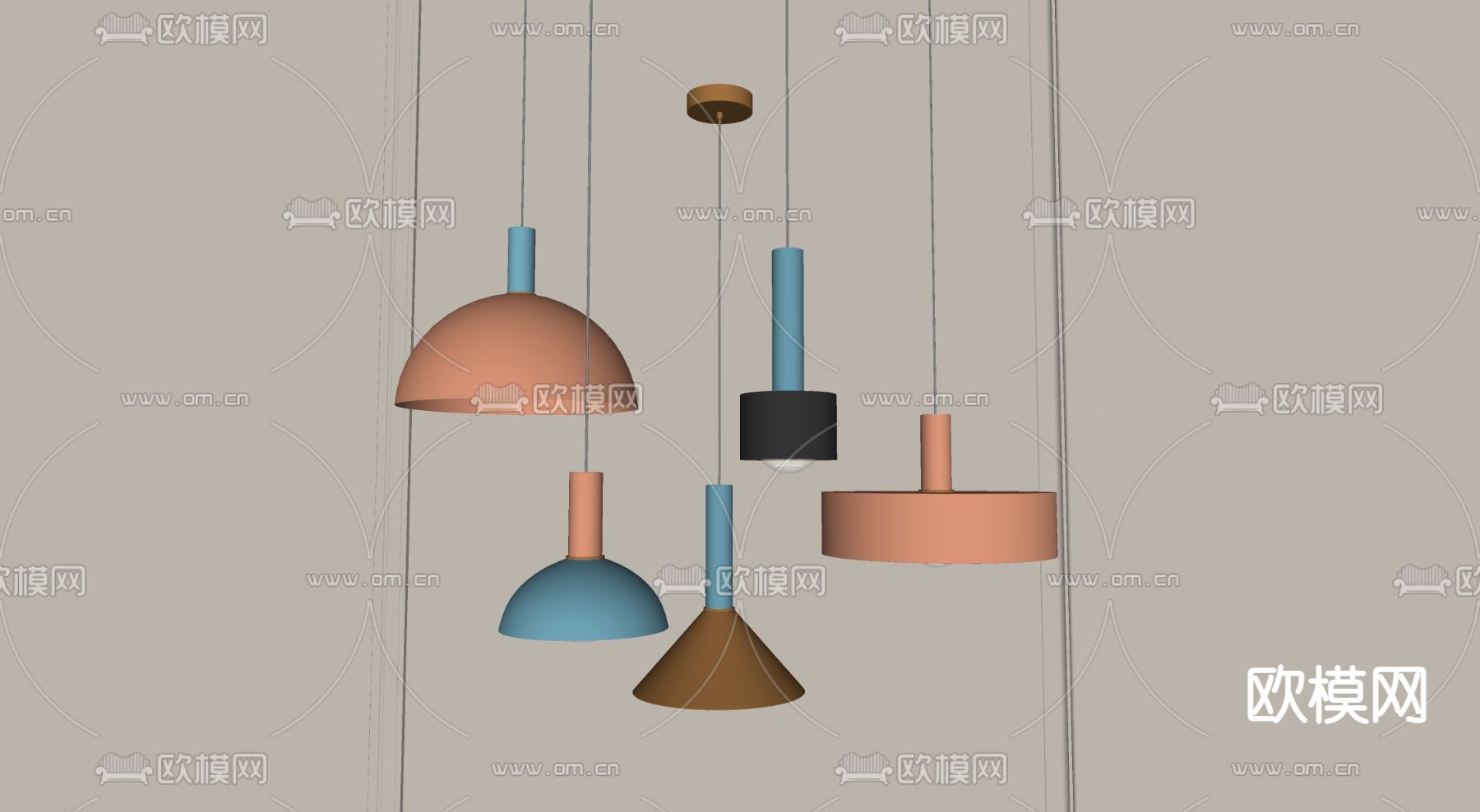 北欧吊灯su模型下载（渲染图2）
