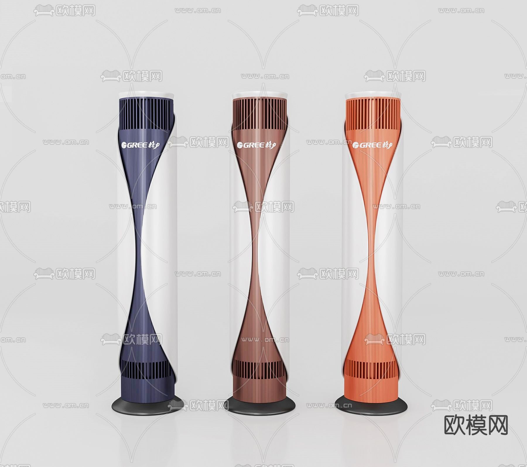 现代立式空调su模型下载（渲染图1）