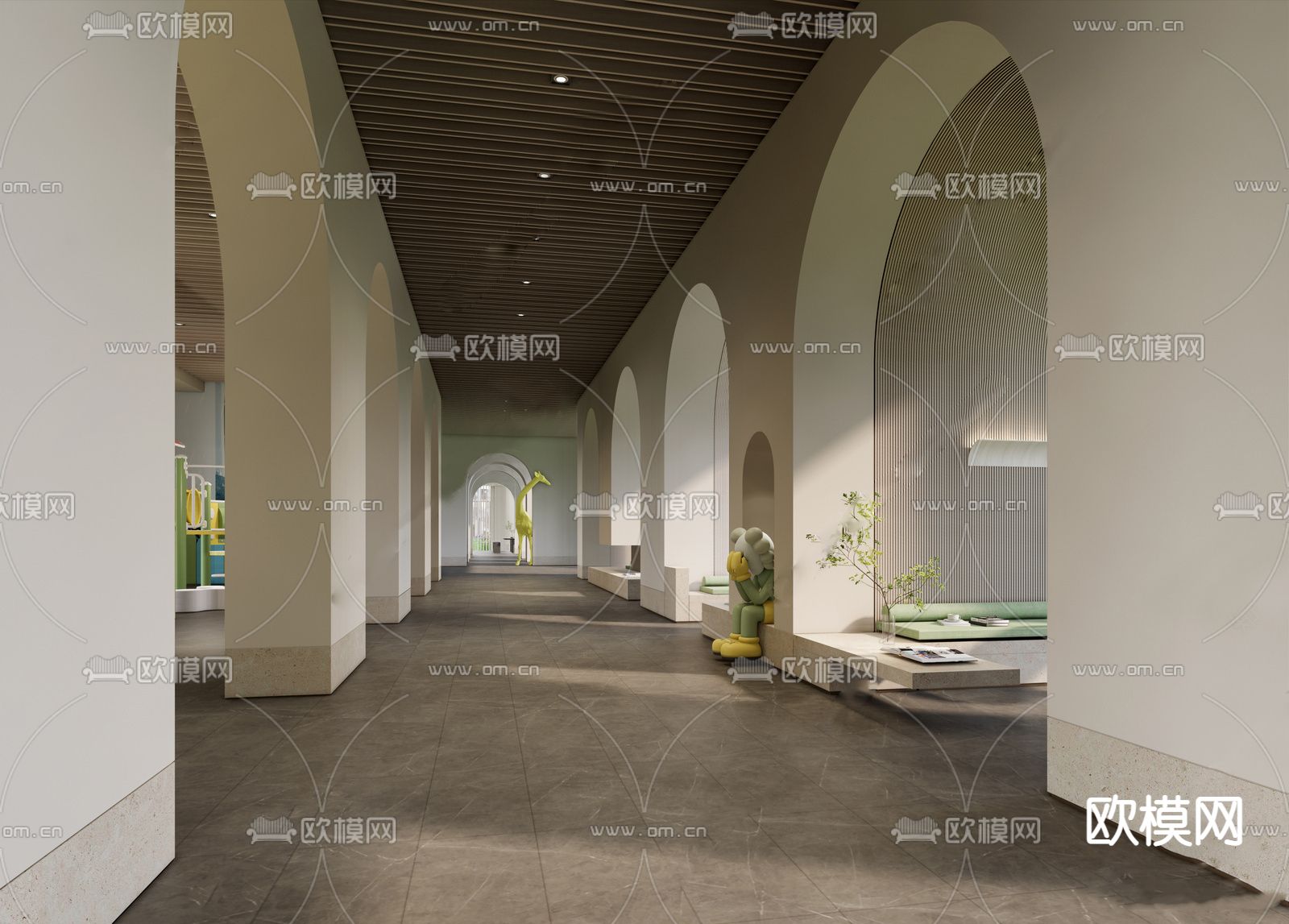 现代小区活动中心su模型