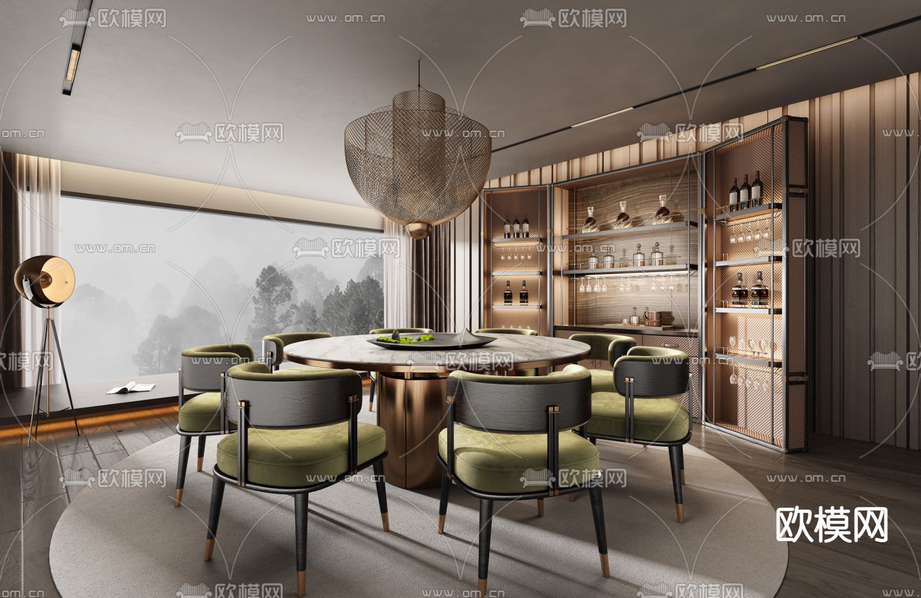 米洛提Minotti 餐厅3d模型