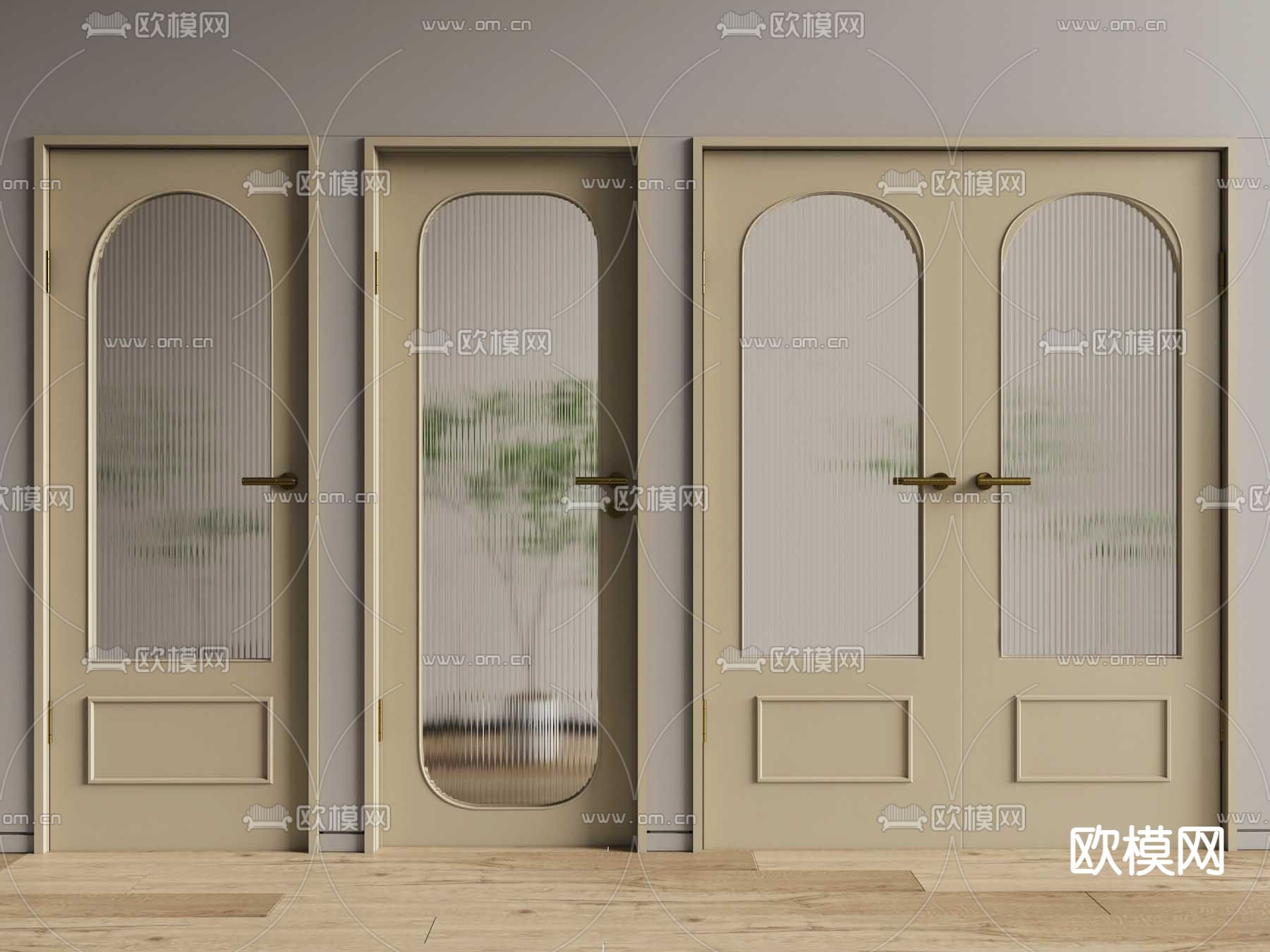 法式单开门 平开门 双开门3d模型下载_ID12136557_3dmax免费模型-欧模网