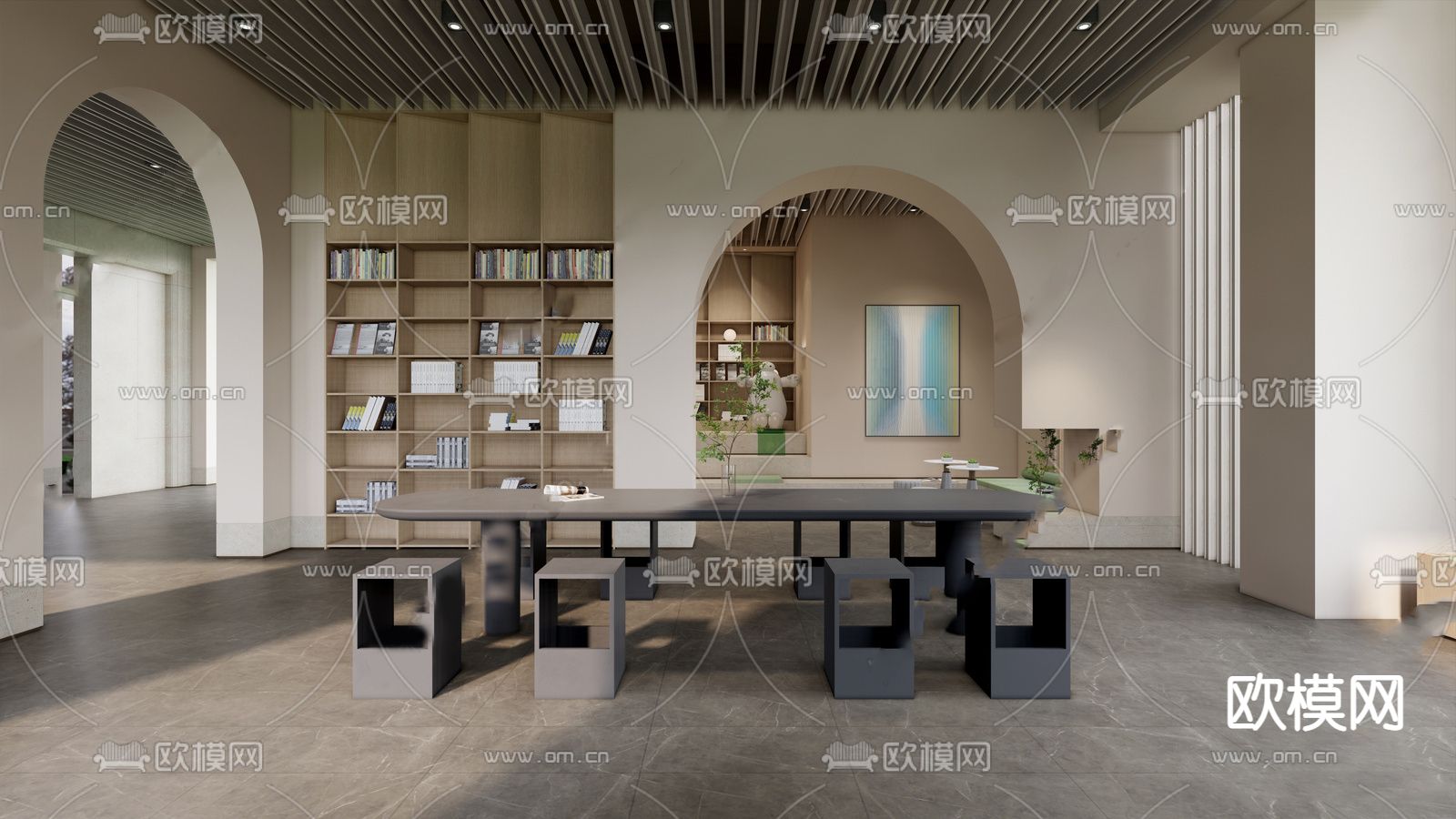 现代小区活动中心su模型