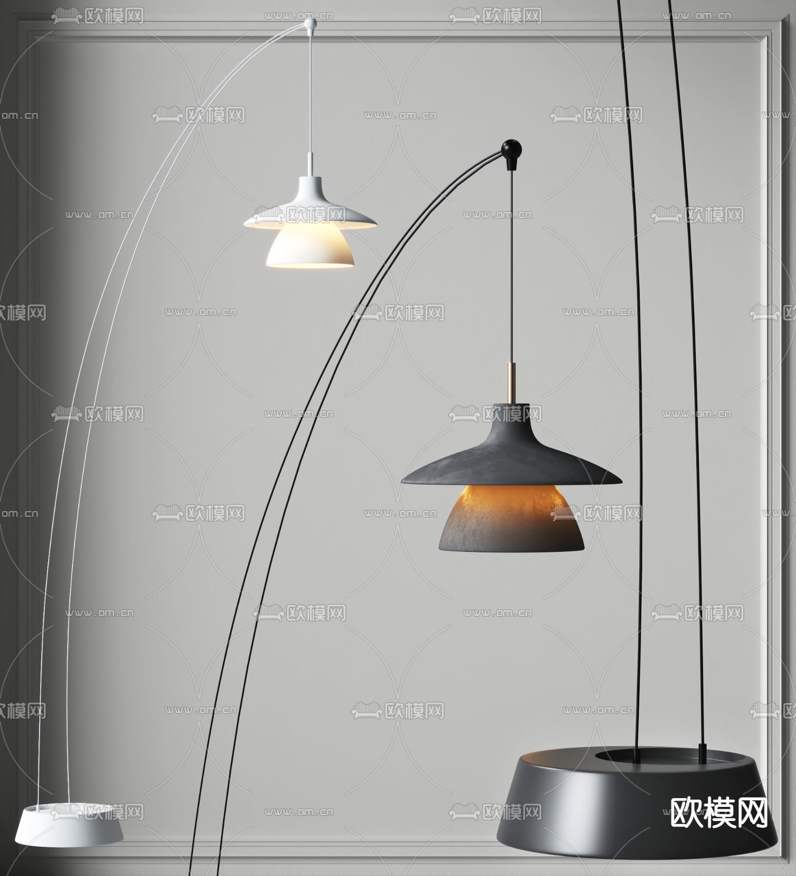 现代落地灯3d模型下载