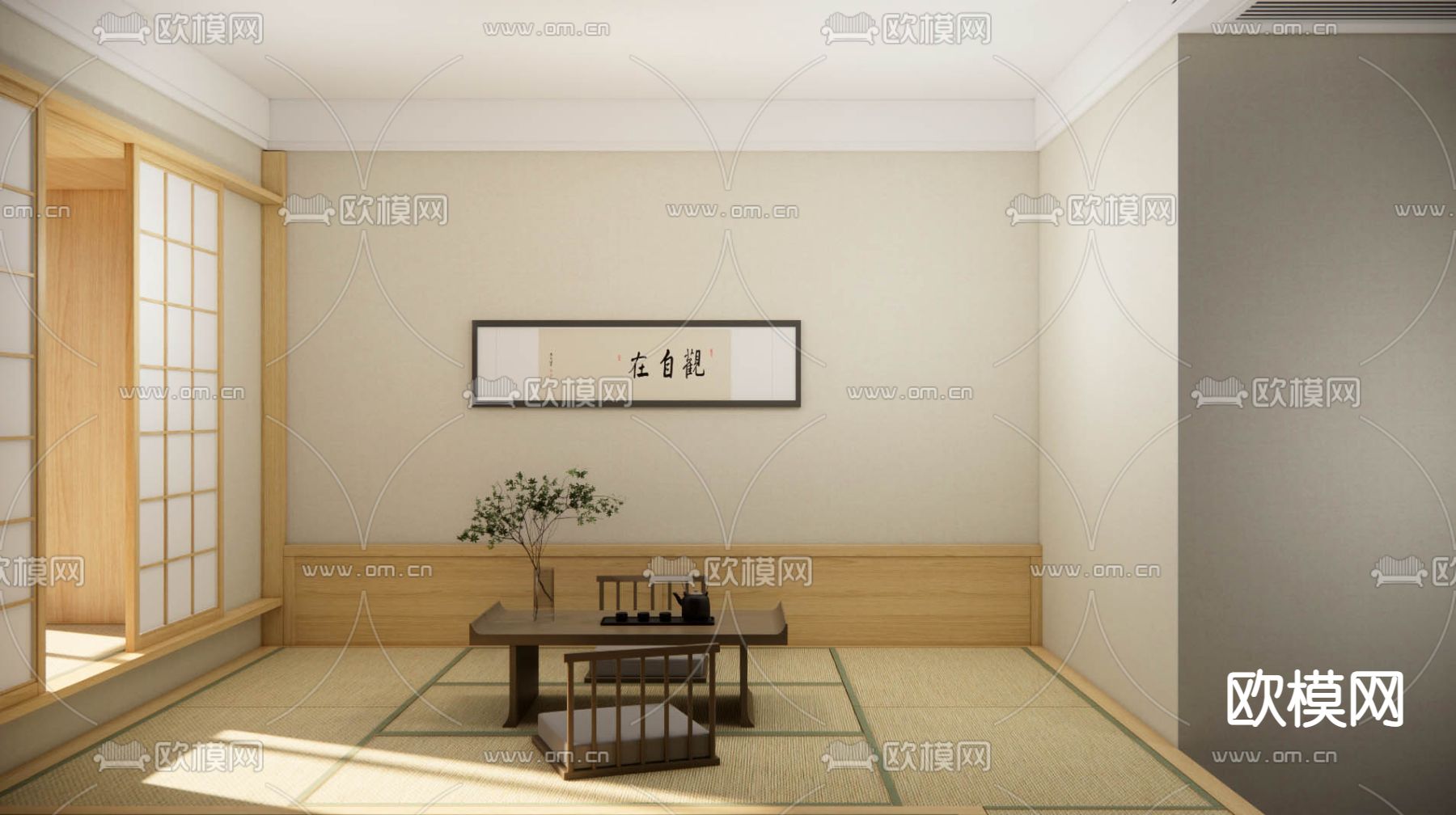日式茶室su模型下载（渲染图3）