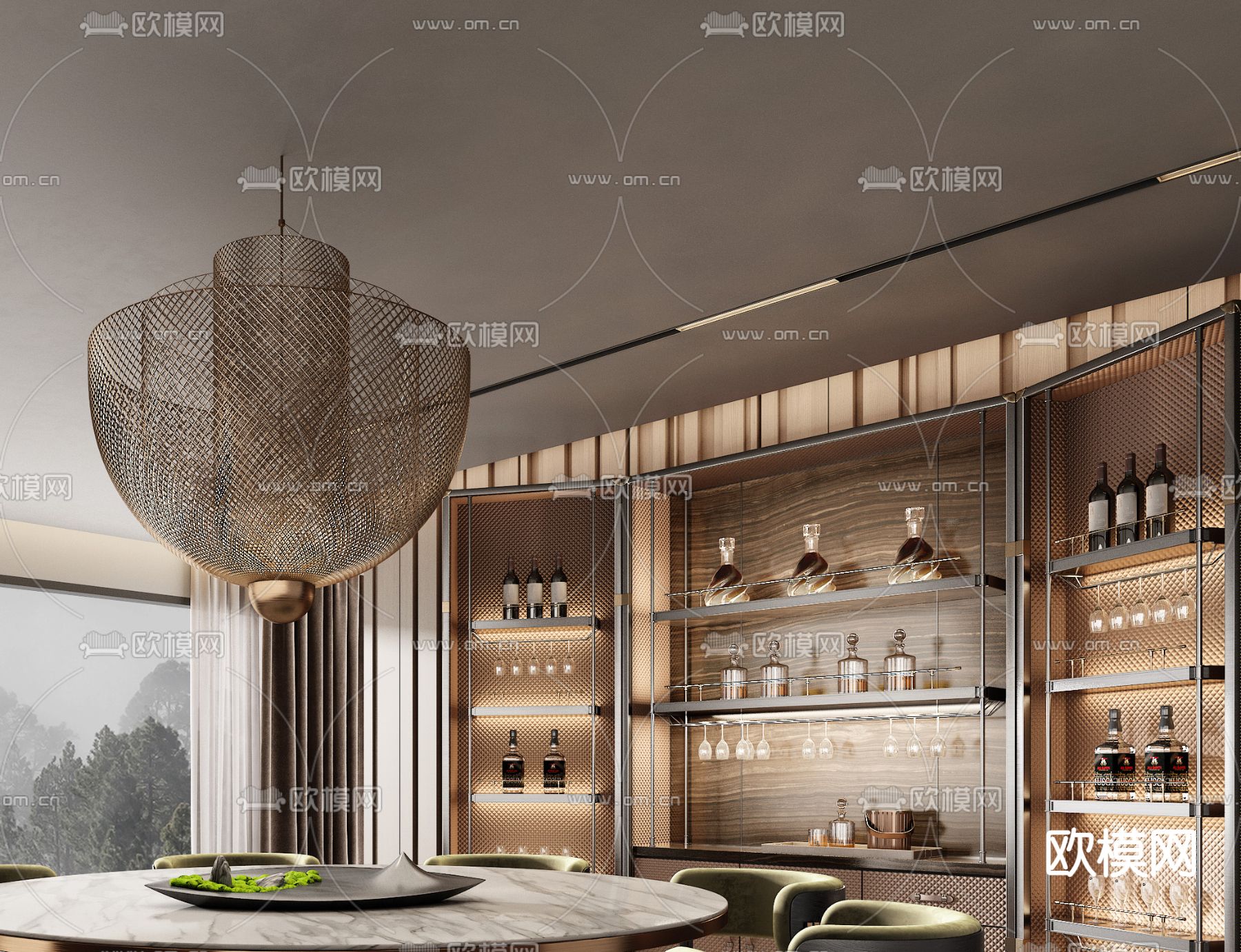 米洛提Minotti 餐厅3d模型