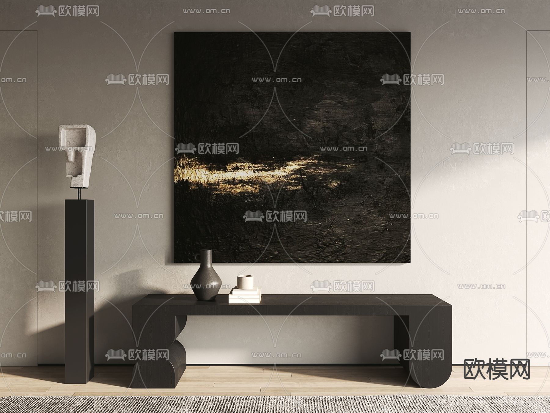 侘寂风装饰画 挂画su模型