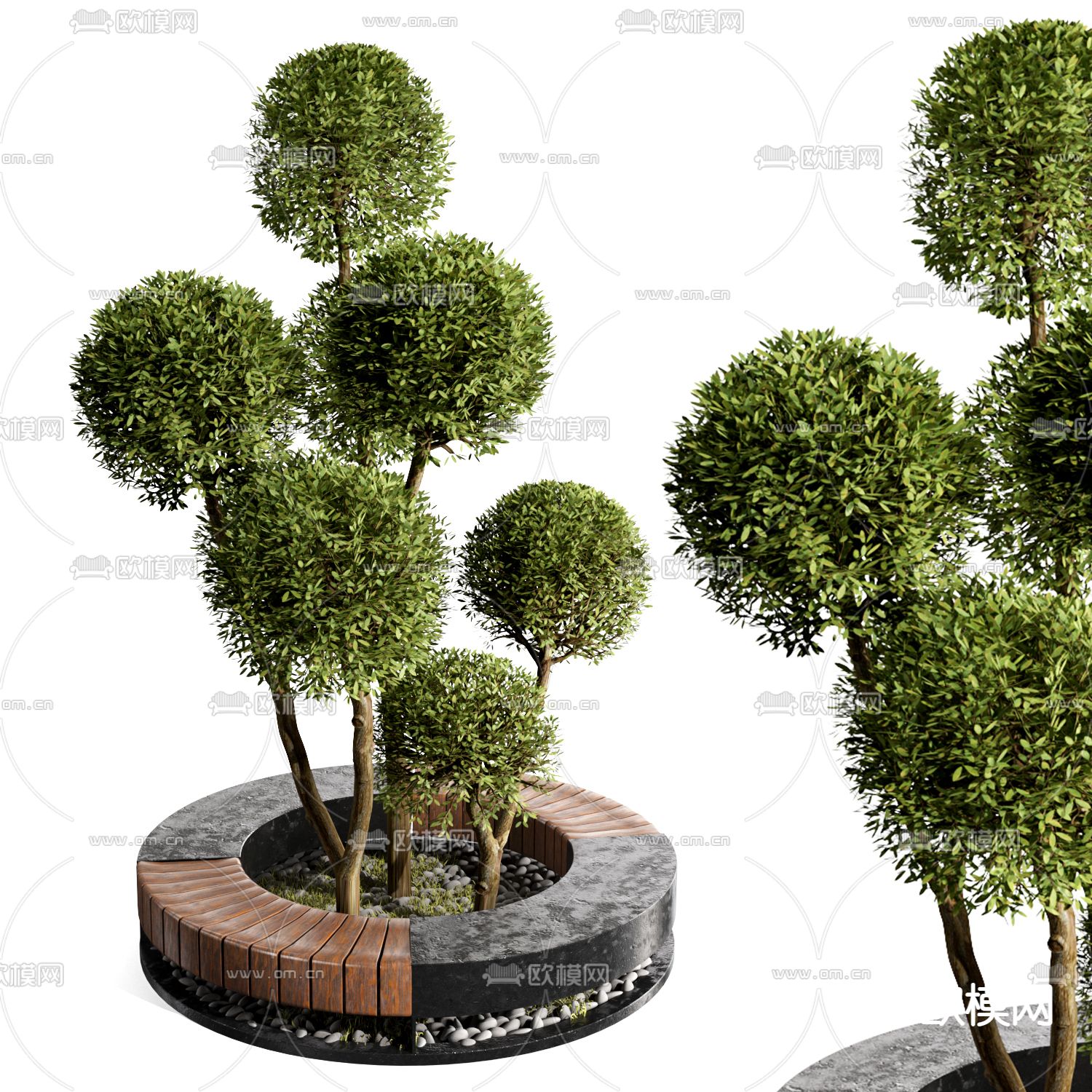 现代公用椅  户外座椅 花坛3d模型
