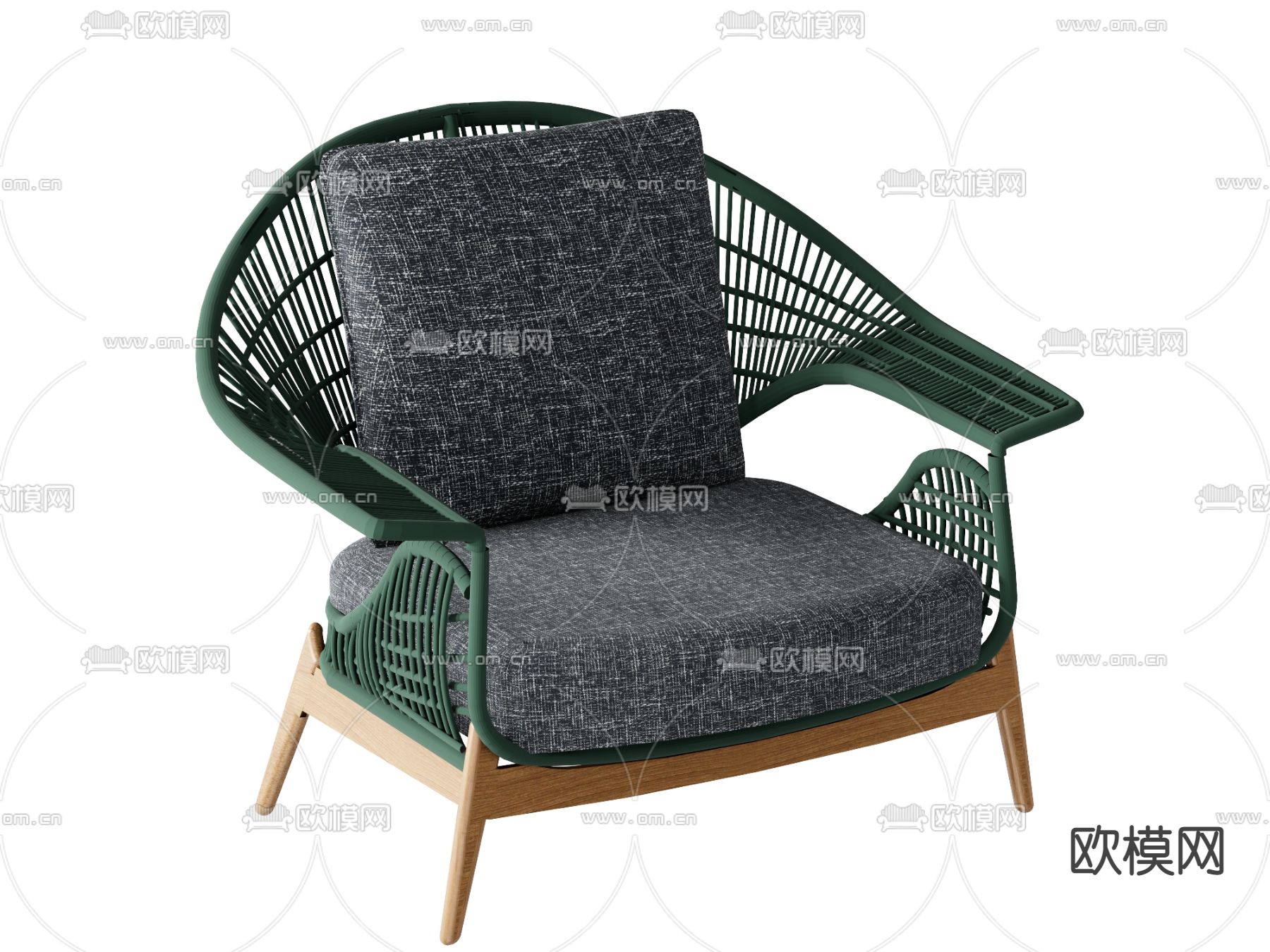 现代编织户外椅su模型下载（渲染图1）