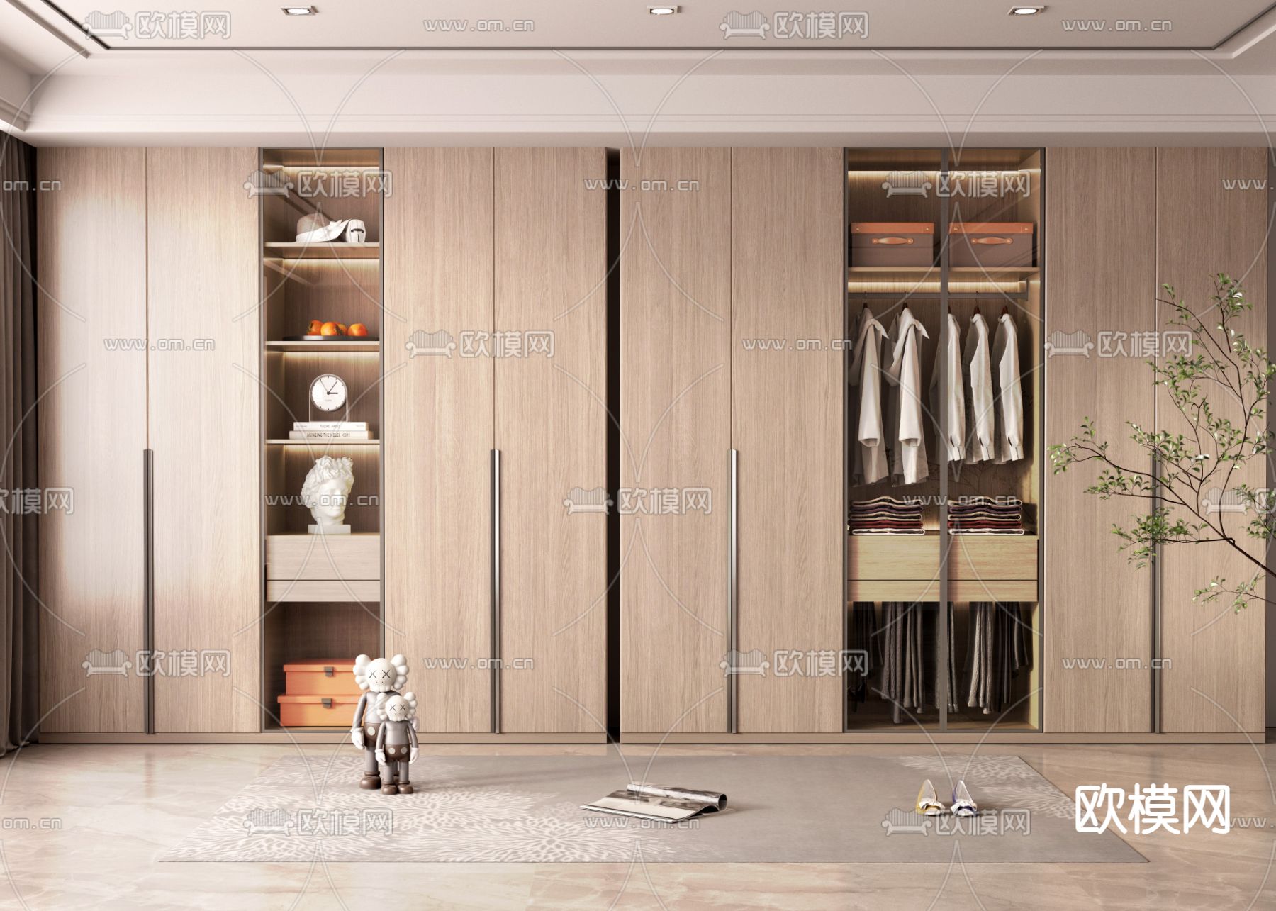 现代衣橱 衣柜3d模型下载