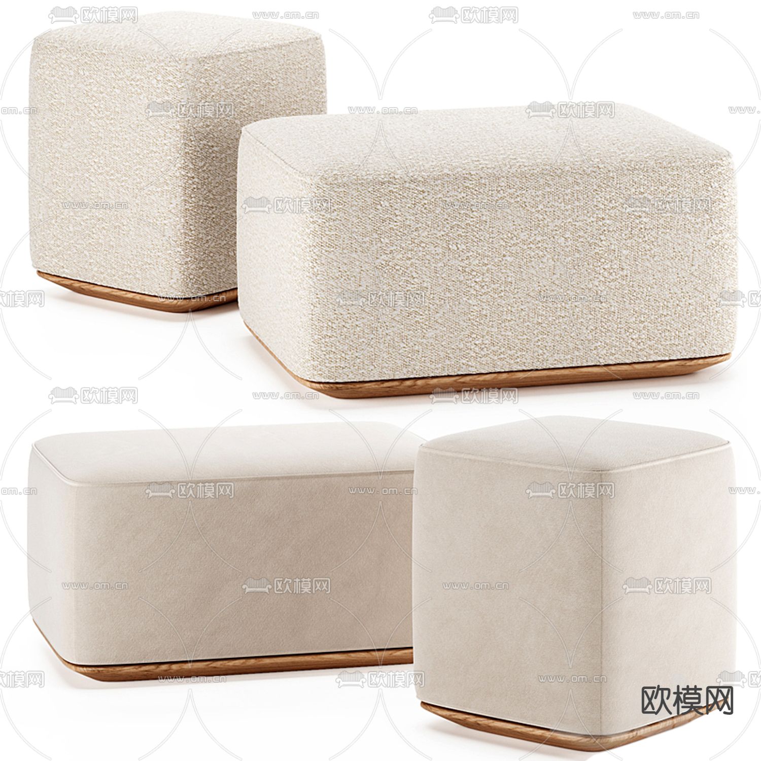 侘寂矮凳 凳子3d模型下载（渲染图2）