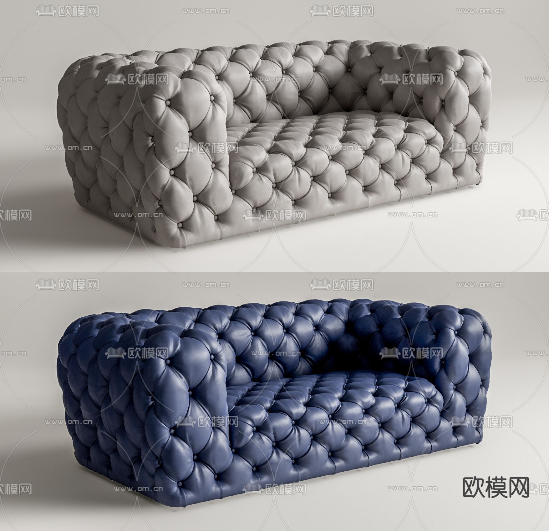 Baxter chester moon拉扣多人沙发su模型下载（渲染图1）