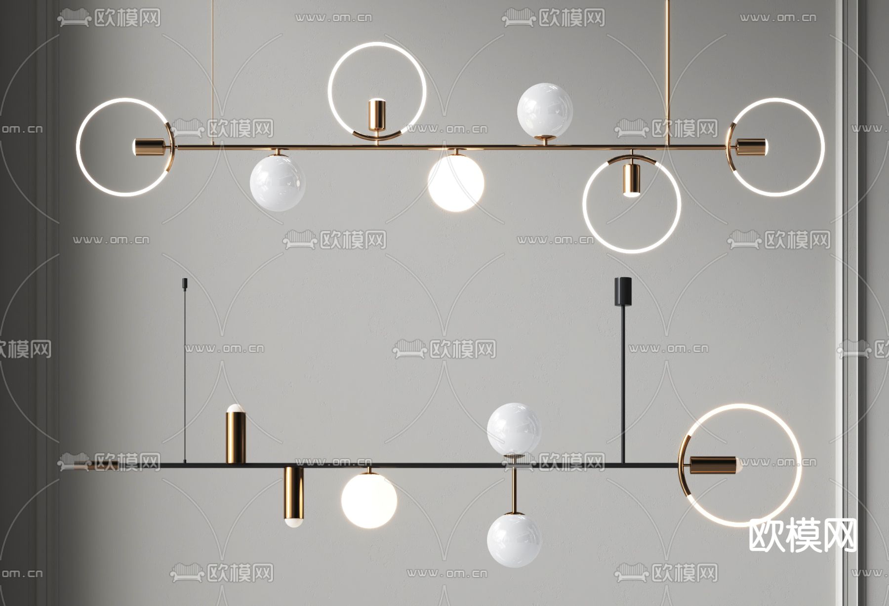 现代多头吊灯 餐厅吊灯3d模型下载