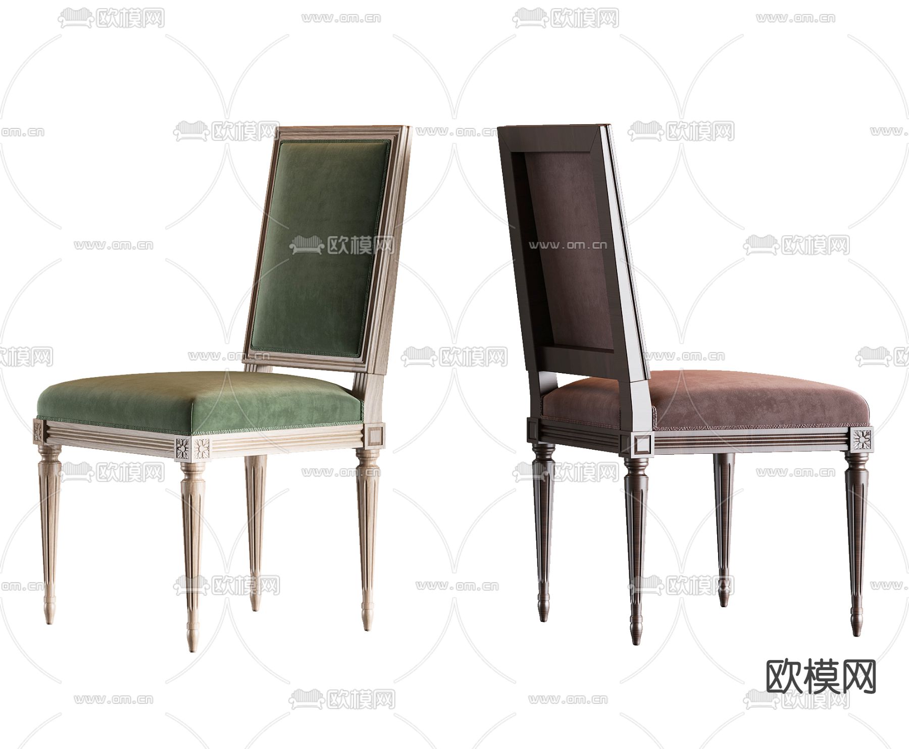 美式单椅 餐椅3d模型下载