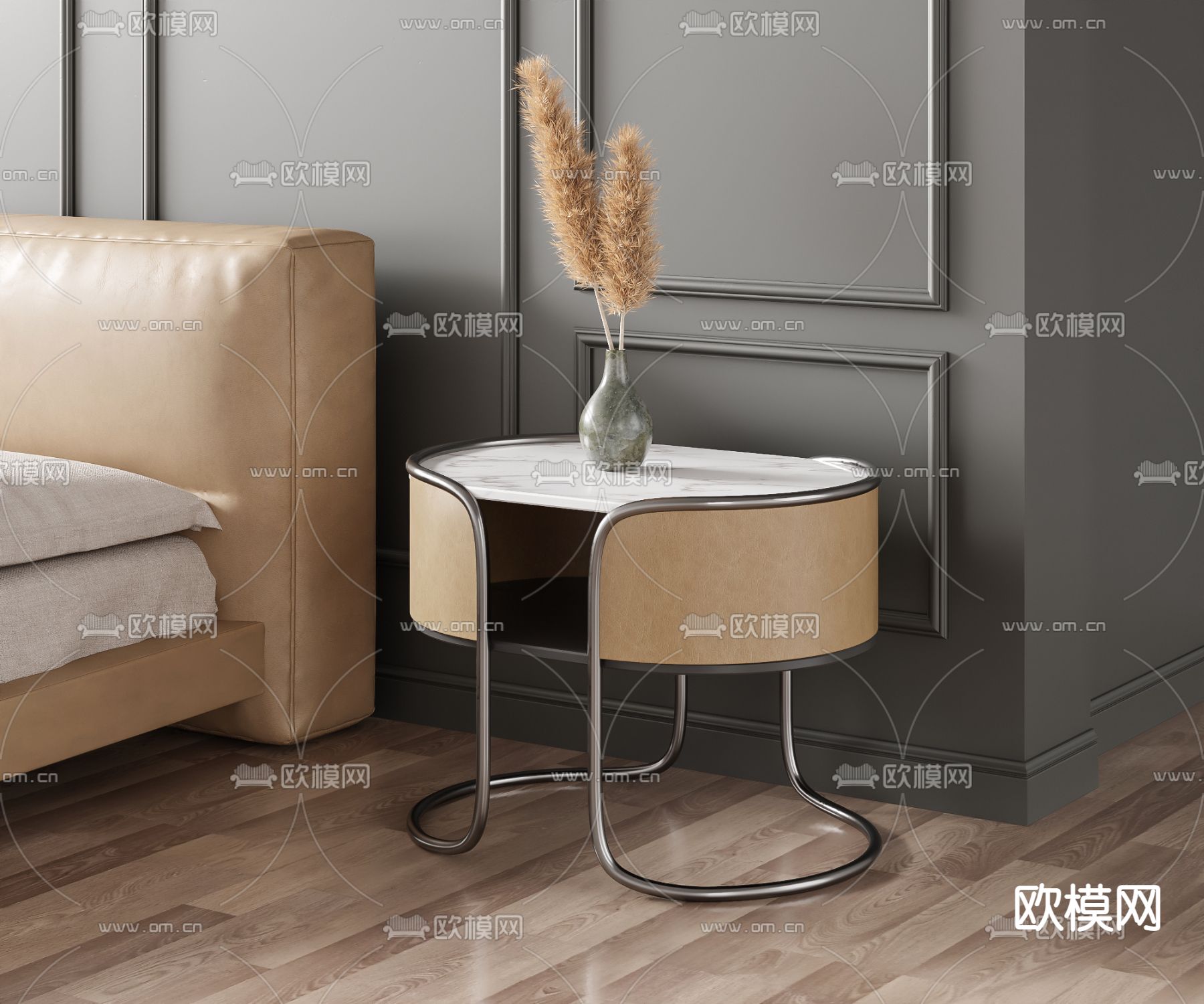 现代床头柜3d模型下载