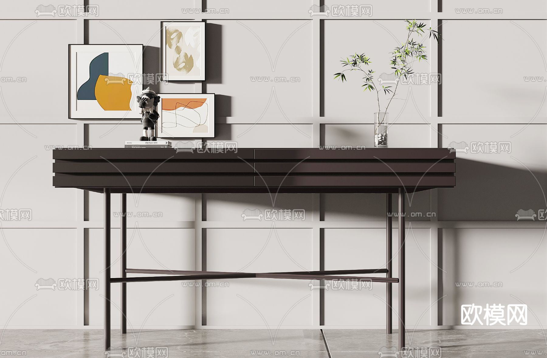 北欧端景台 条案 3d模型下载