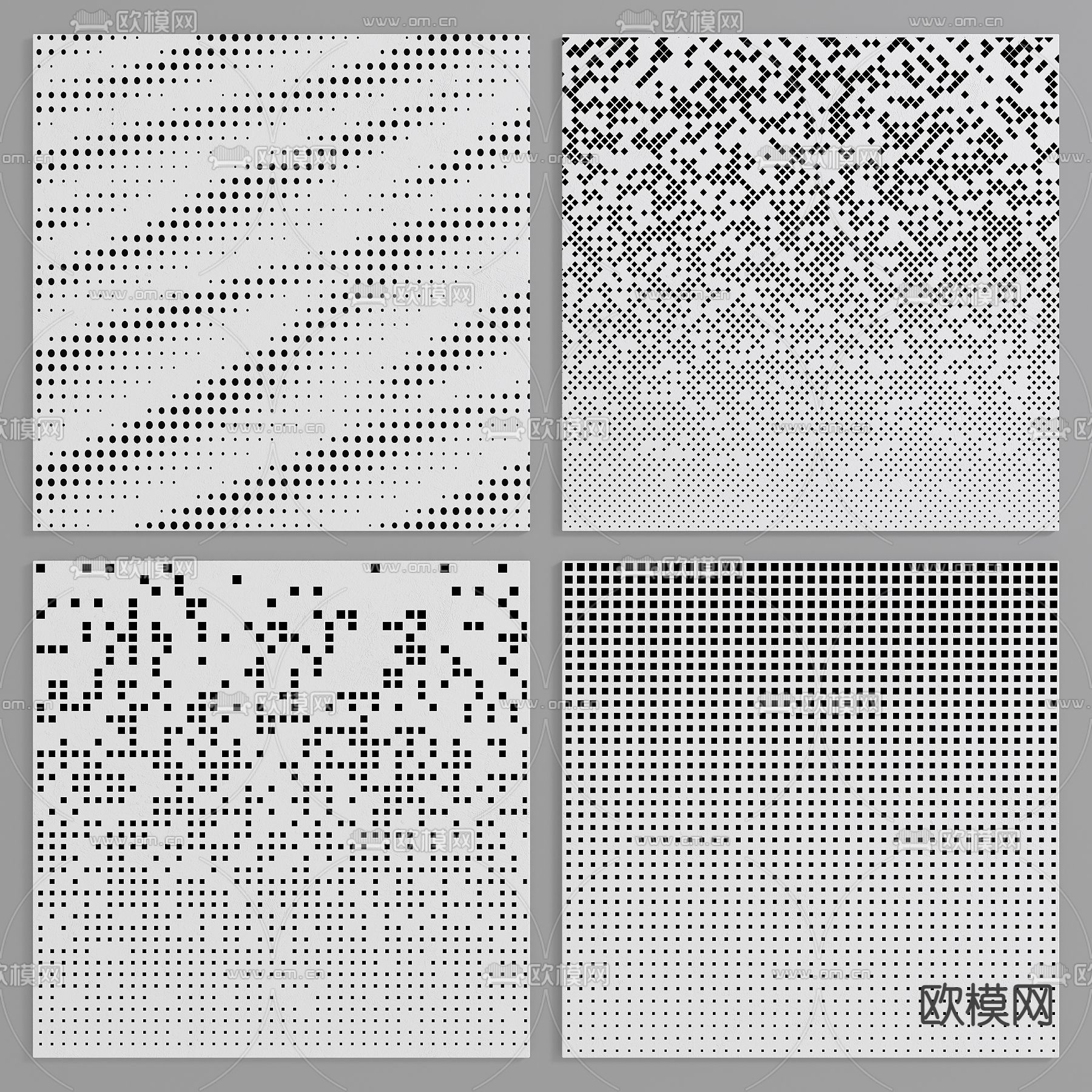现代穿孔板3d模型下载