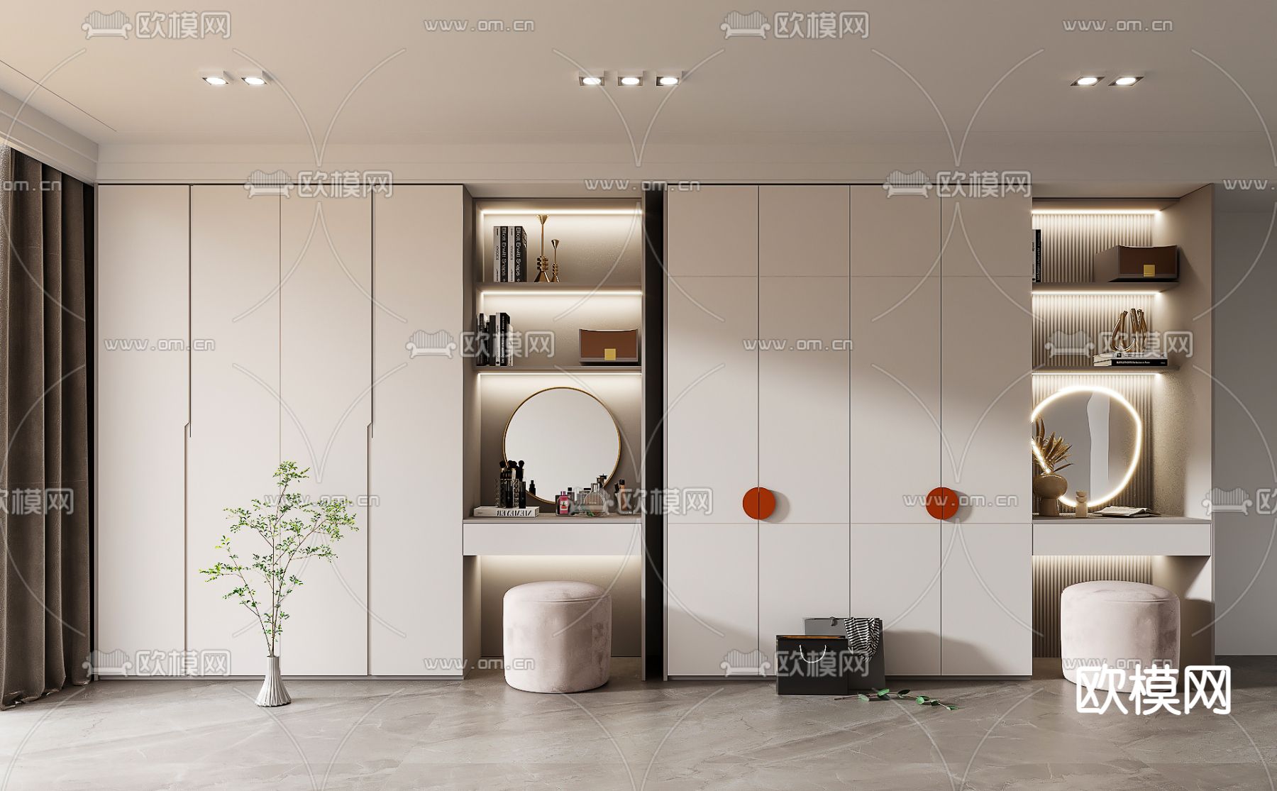 现代衣柜 梳妆台3d模型下载