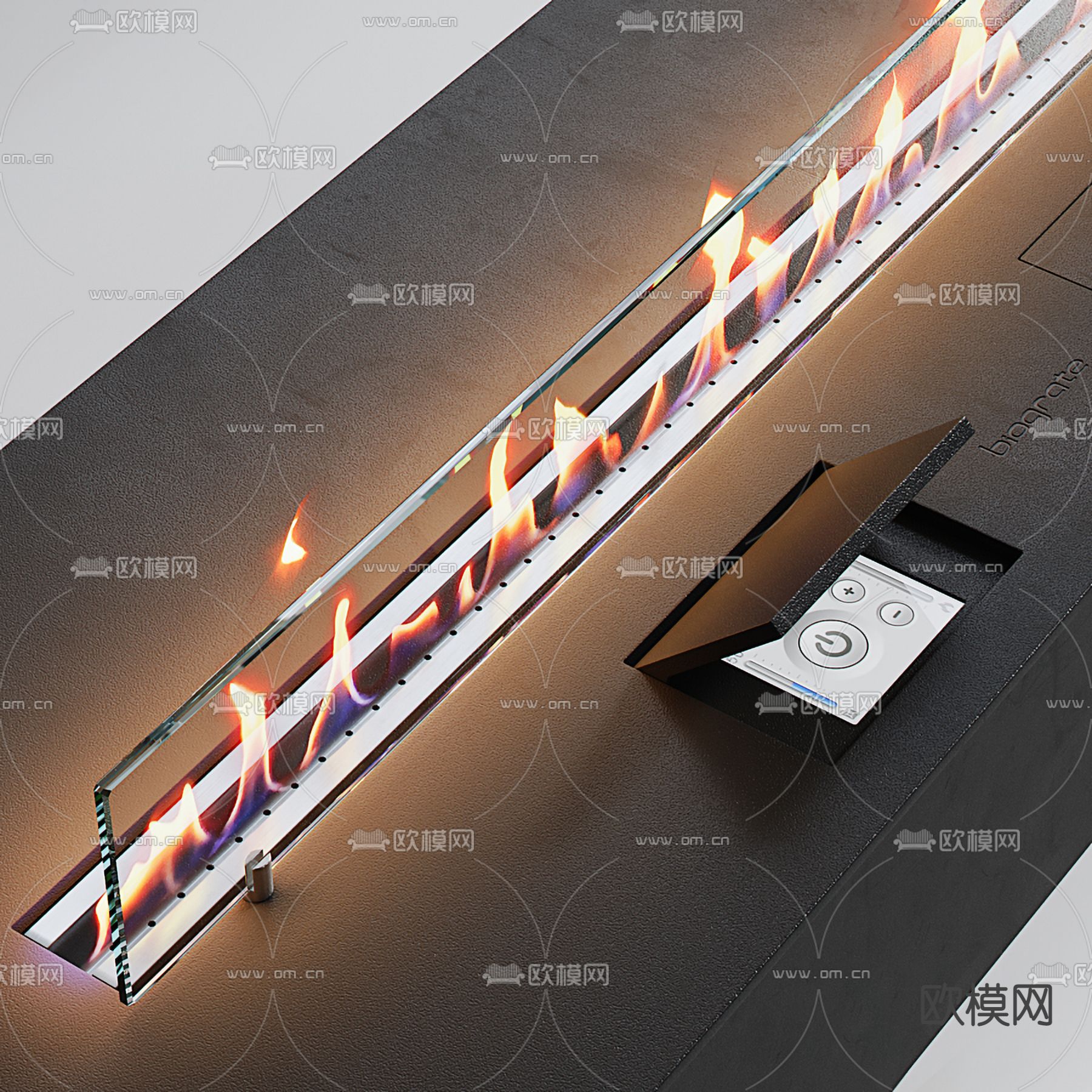 现代电子壁炉3d模型