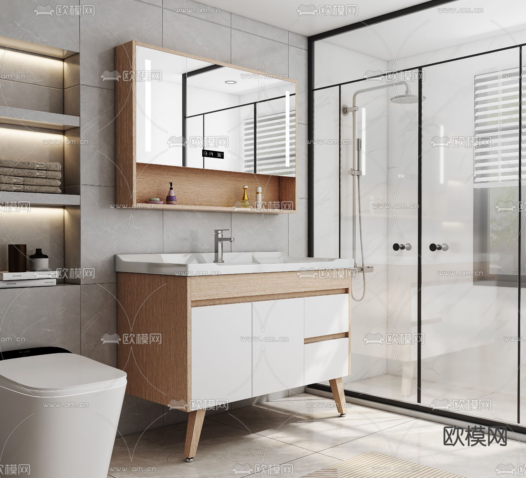 现代浴室柜洗手台3d模型下载