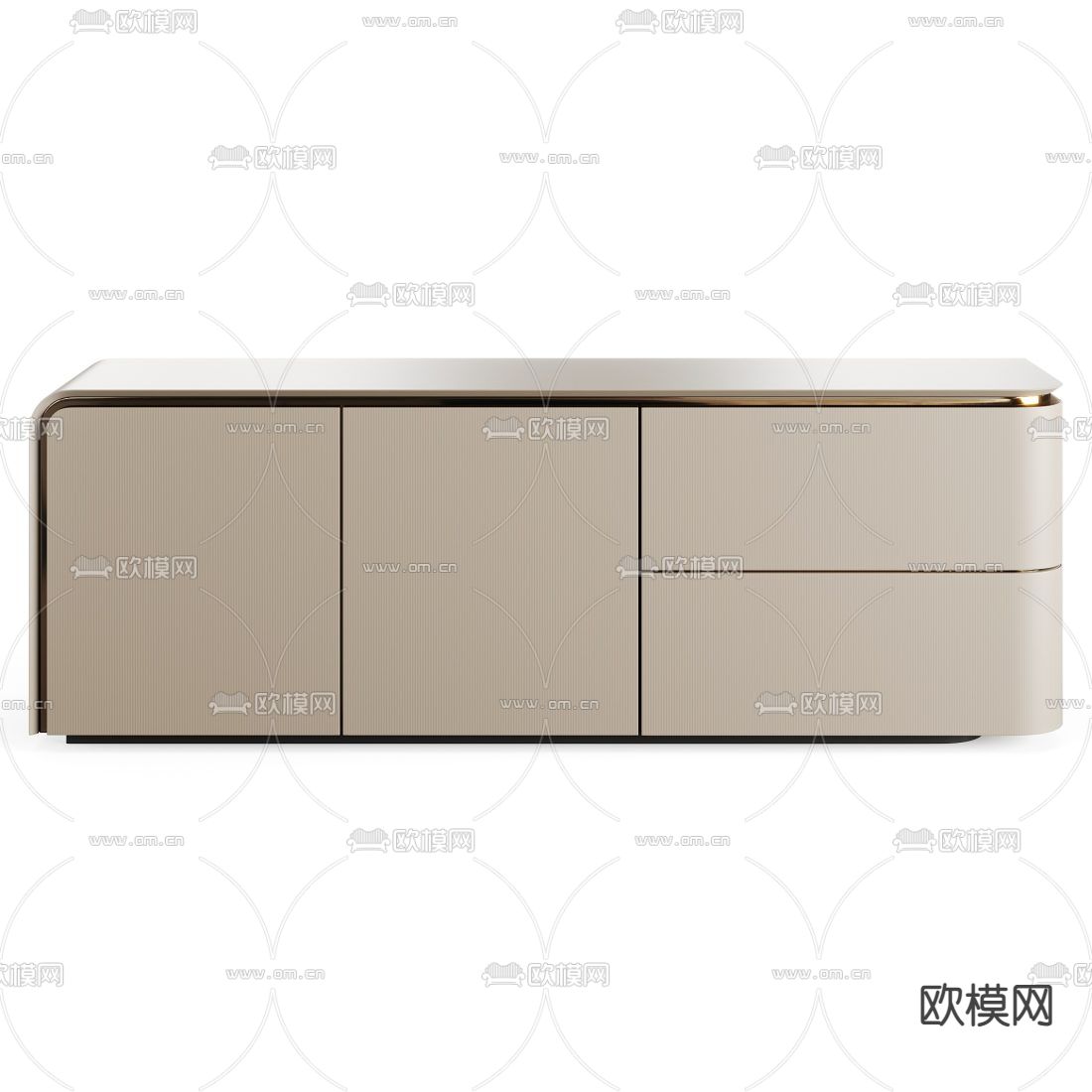 FENDI 现代轻奢边柜3d模型