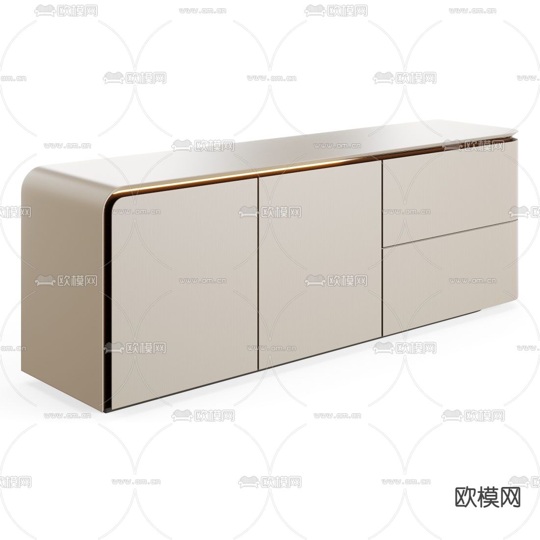 FENDI 现代轻奢边柜3d模型