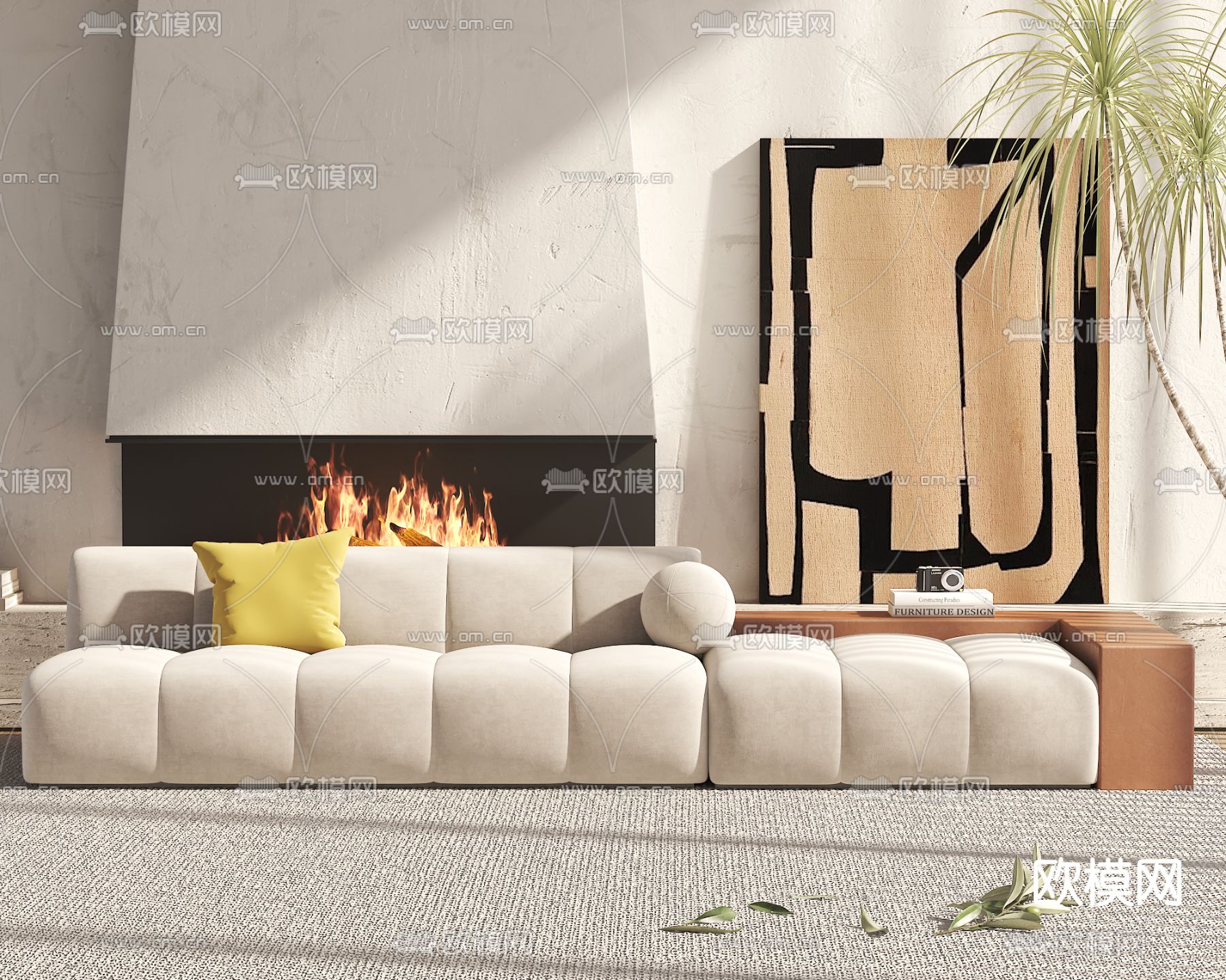 现代拼接双人沙发3d模型下载