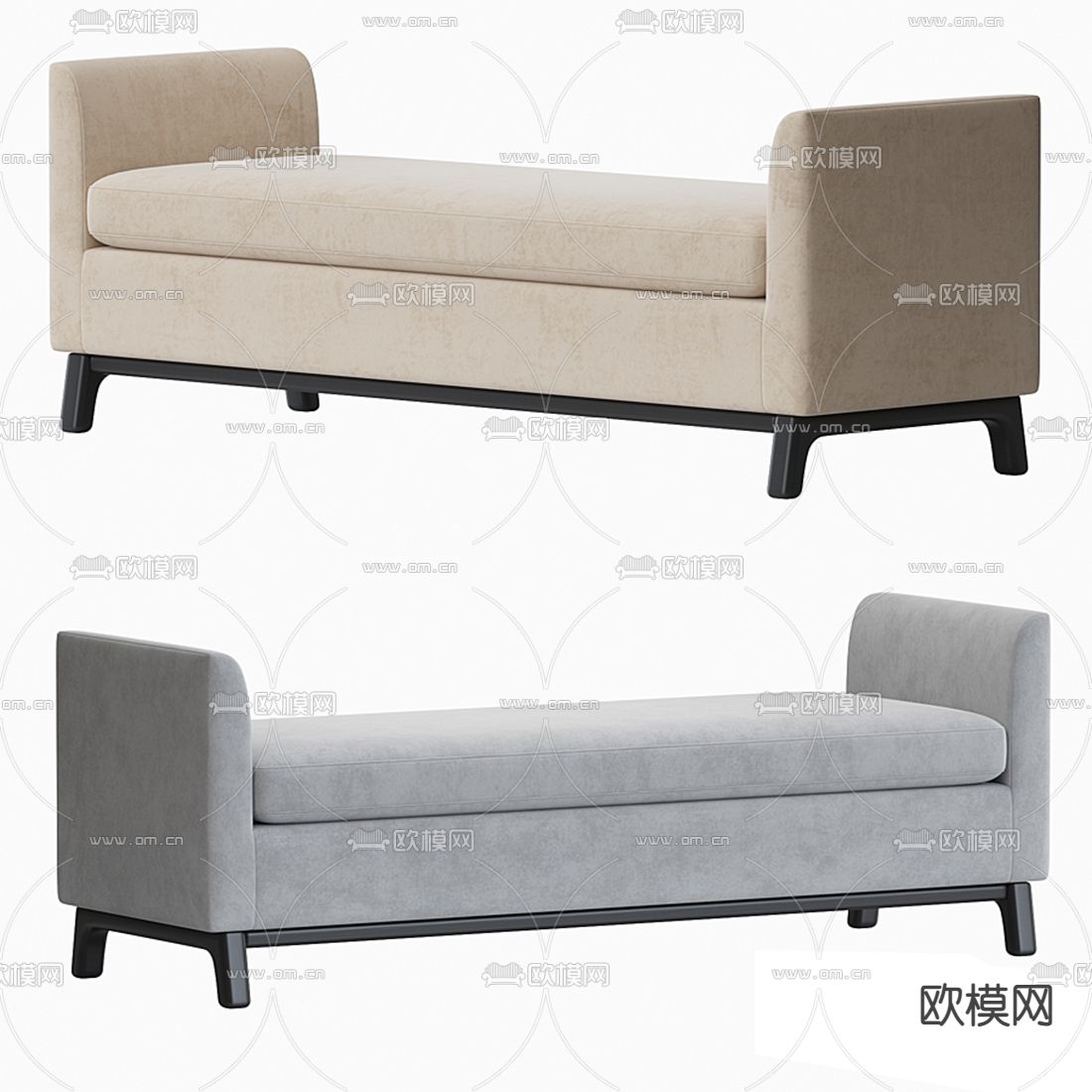 现代沙发凳 床尾凳3d模型下载