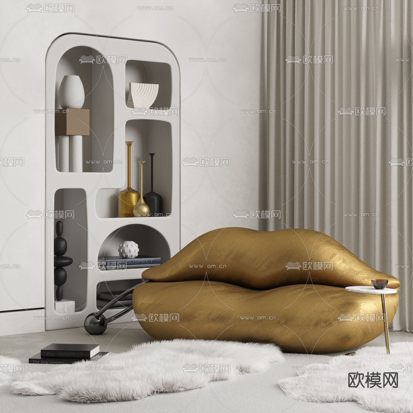 Gufram嘴唇沙发3d模型下载_ID12138421_3dmax免费模型-欧模网