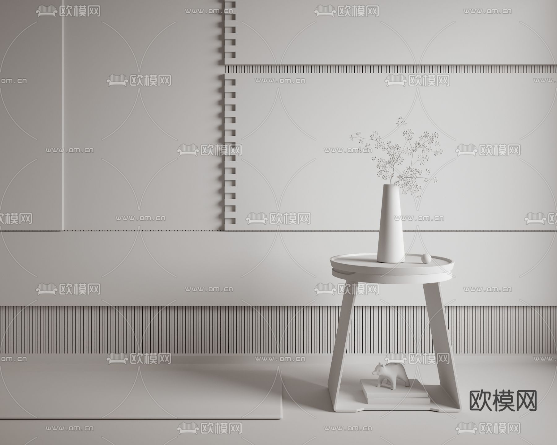 现代角几 圆几 边几3d模型下载（渲染图2）
