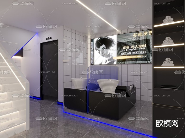 现代理发店3d模型下载(渲染图2)