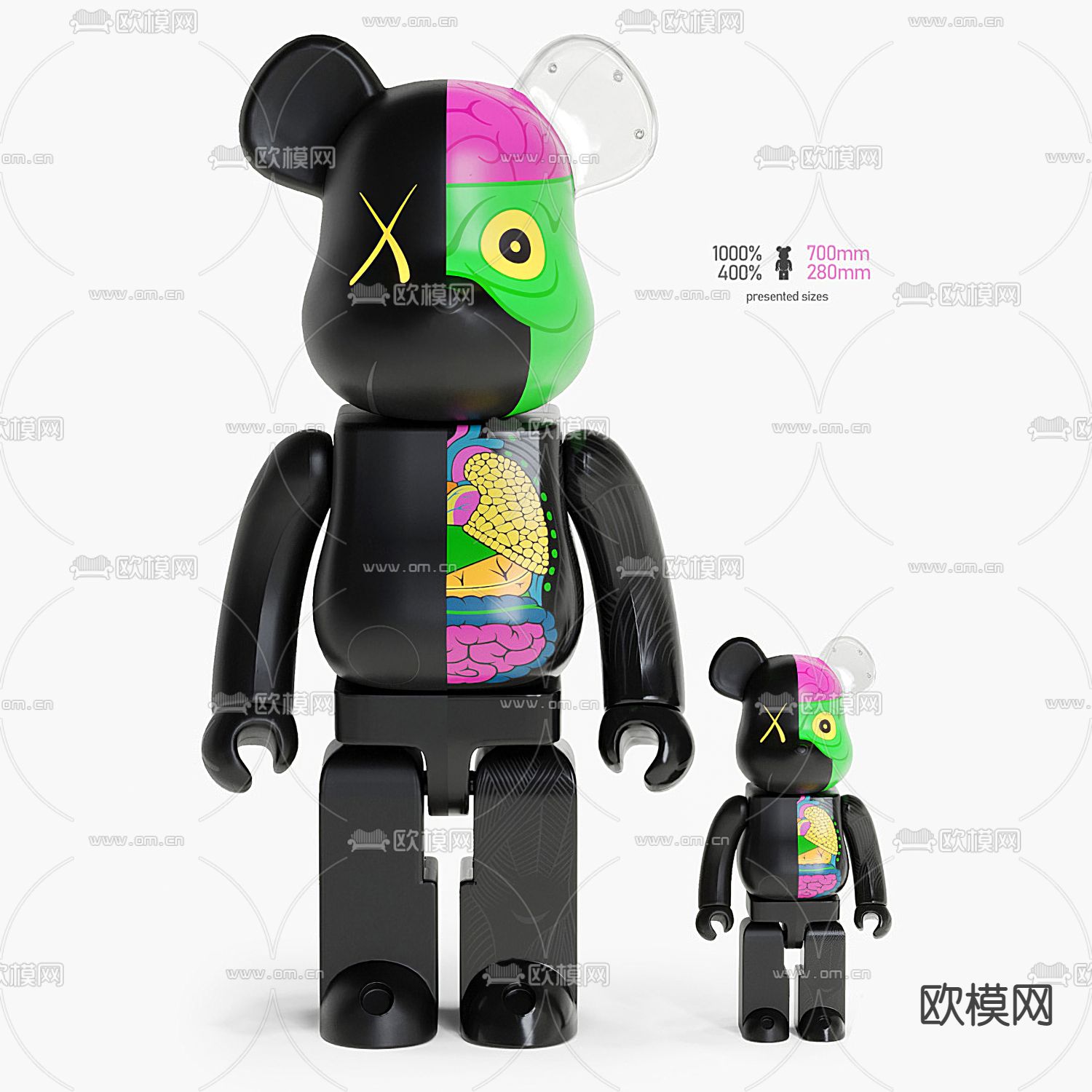 现代潮玩Kaws暴力熊3d模型