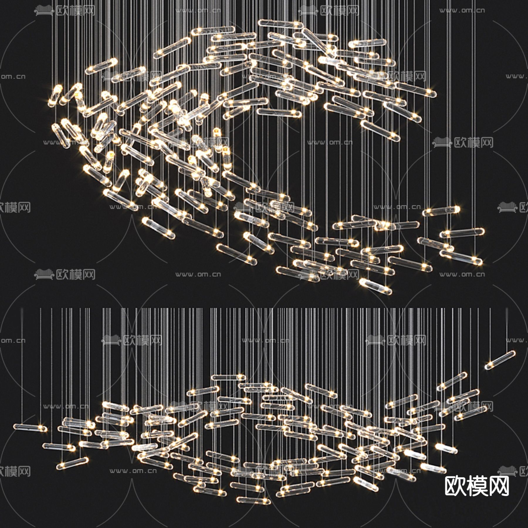 FLOS 水晶装饰吊灯 大吊灯3d模型