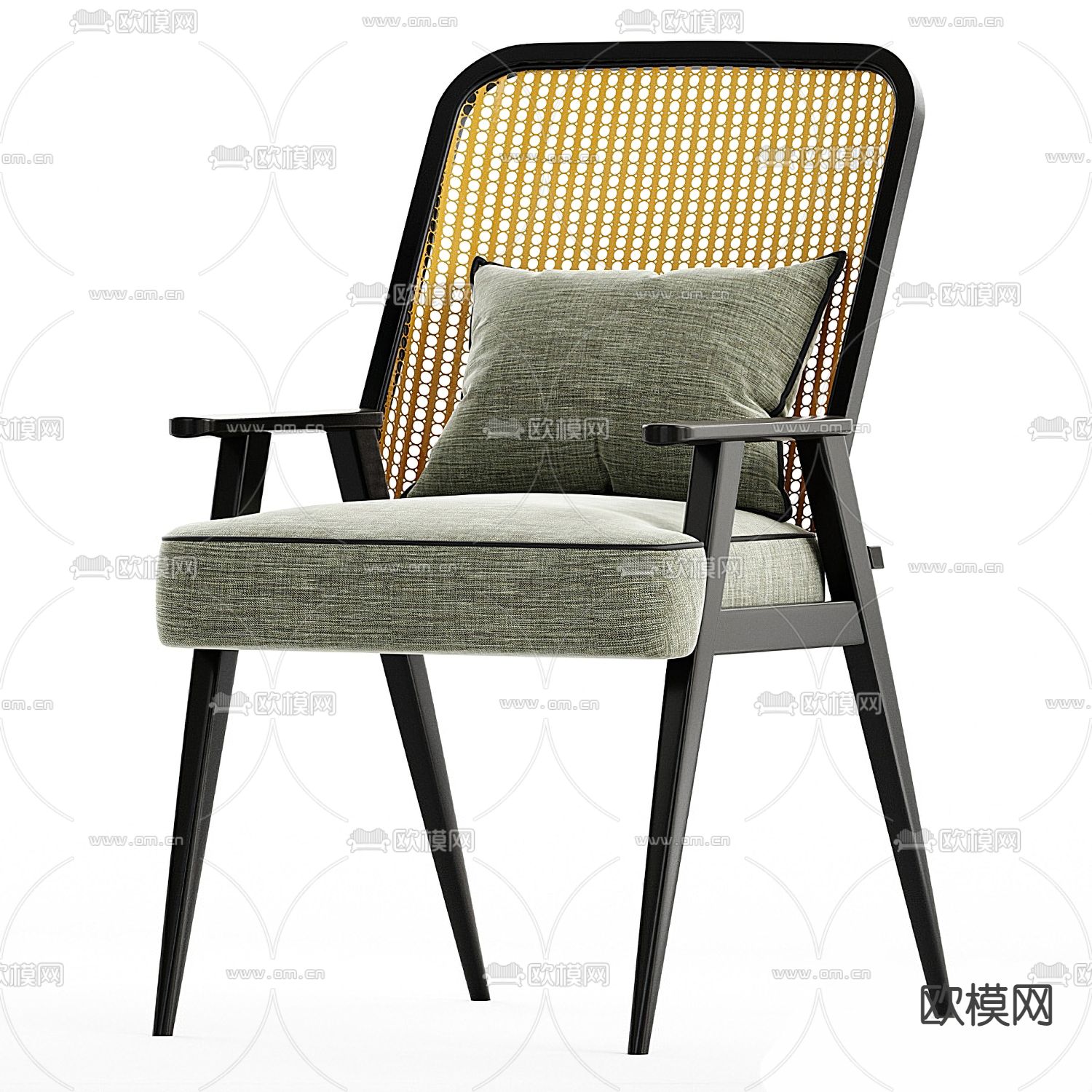 pertica藤编休闲椅子 单椅3d模型下载